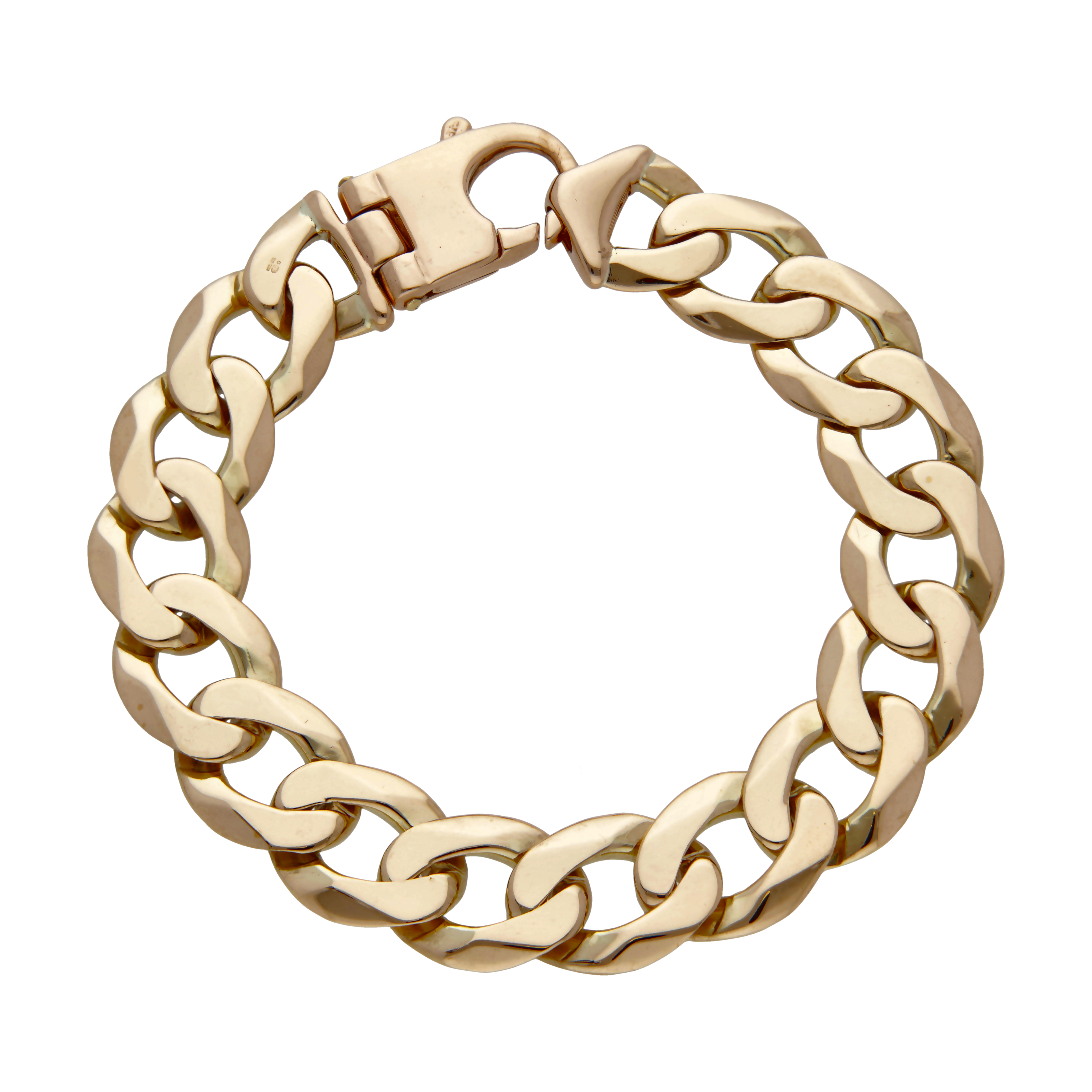 Pre-Owned 9ct Yellow Gold 9" Heavy Curb Bracelet