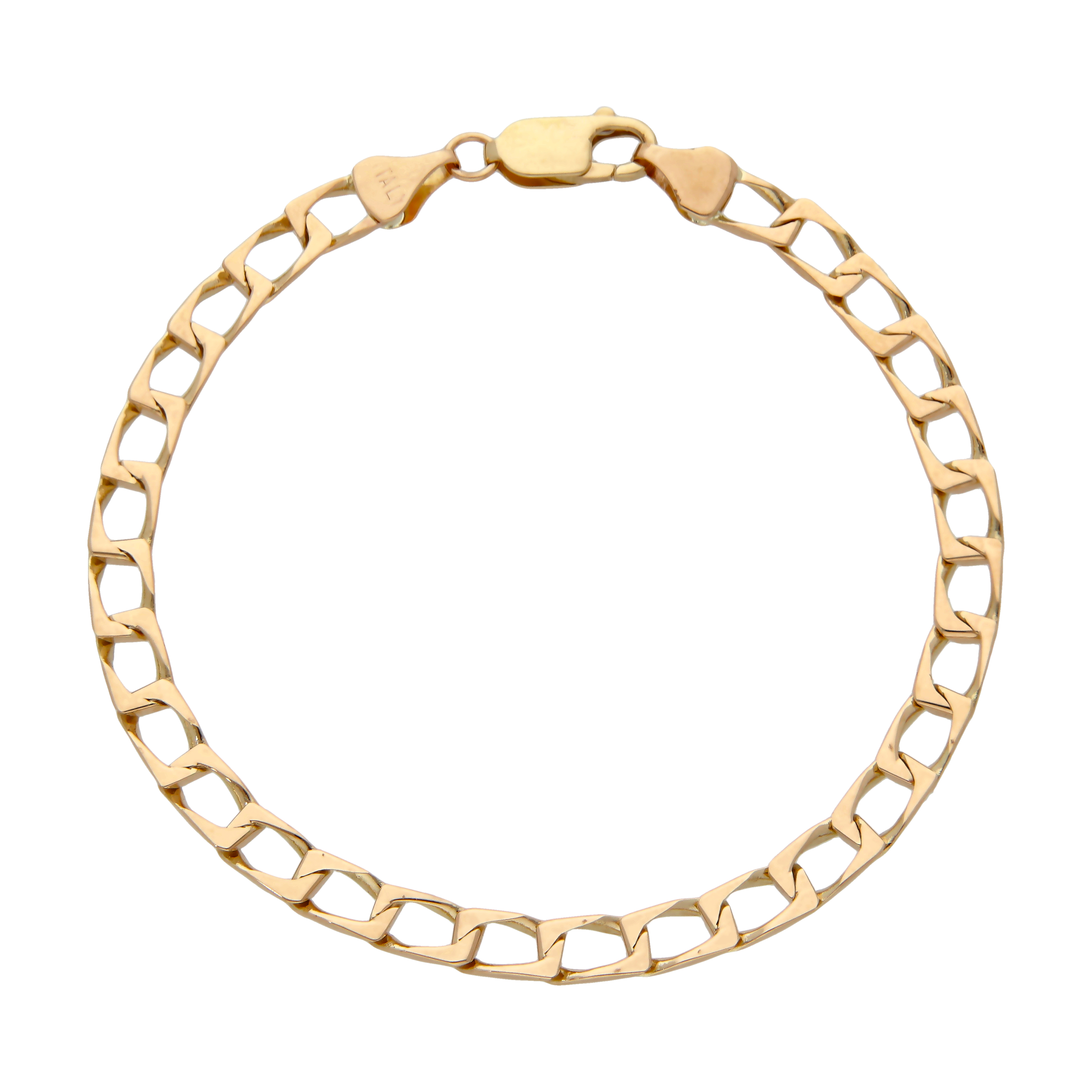 Pre-Owned 9ct Yellow Gold 8" Square Curb Bracelet