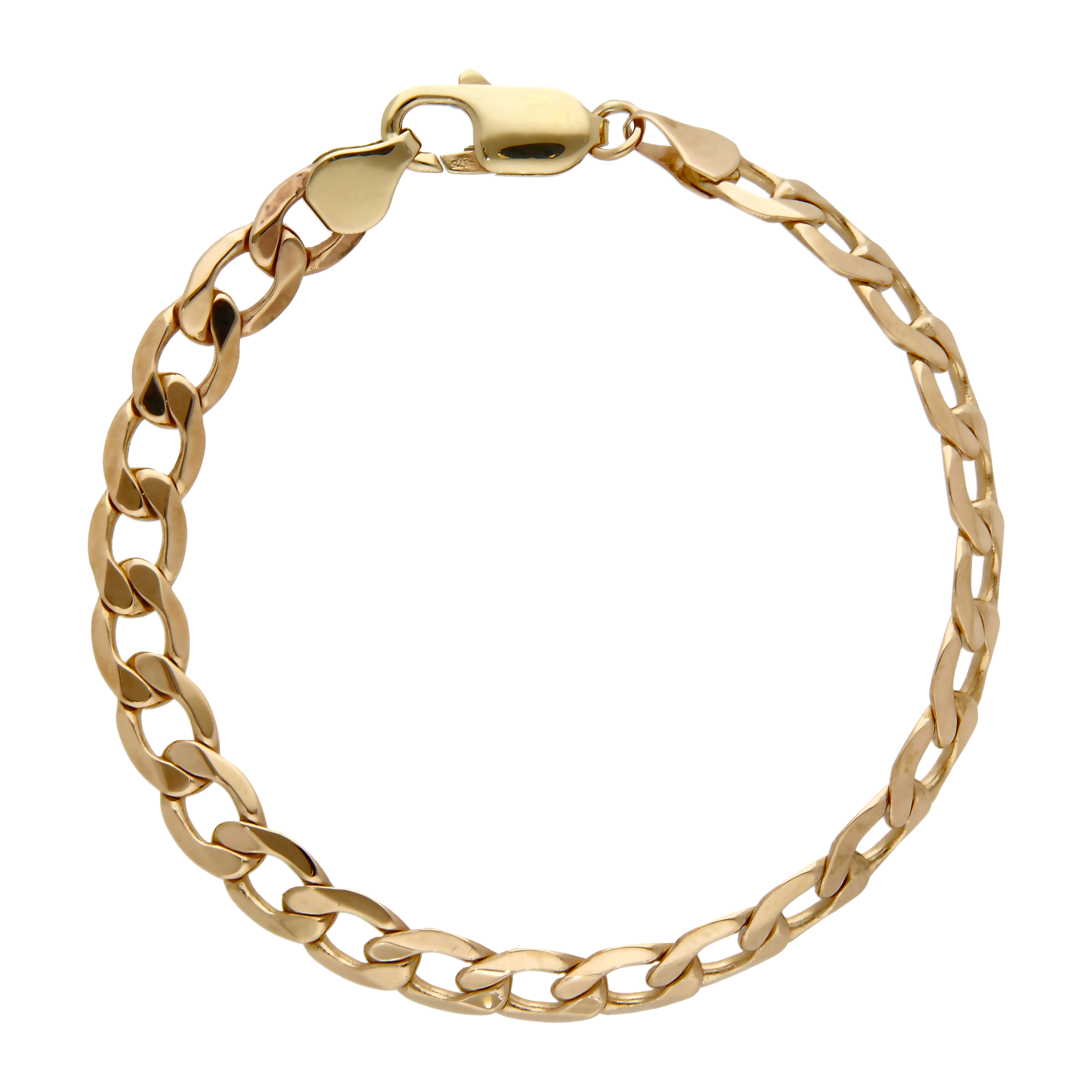 Pre-Owned 9ct Yellow Gold 7.5" Curb Bracelet