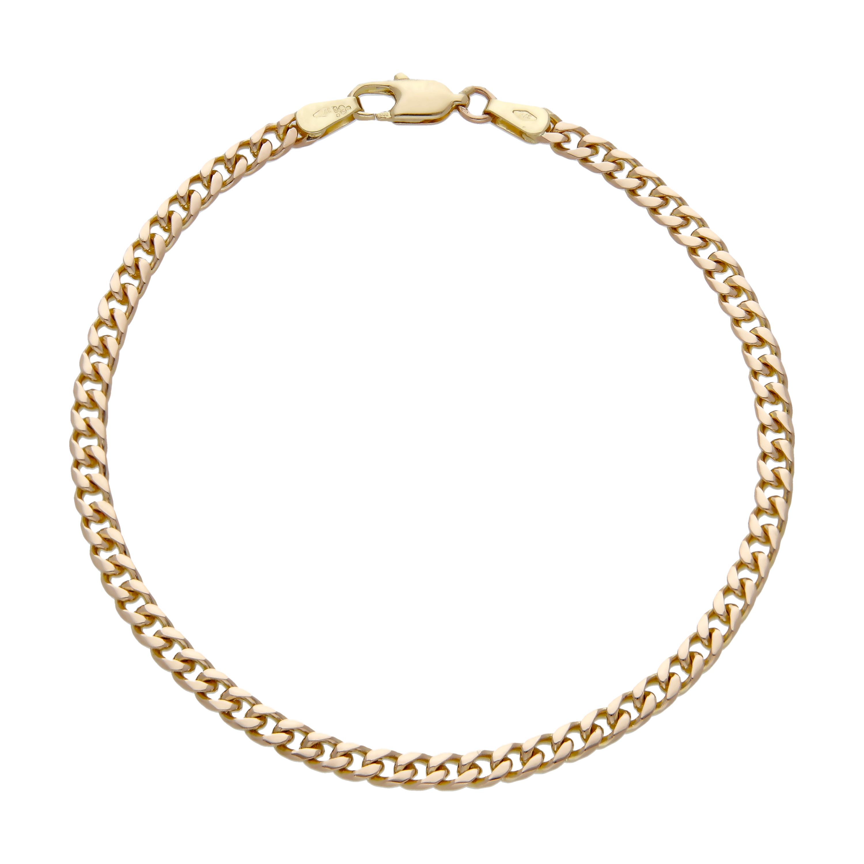 Pre-Owned 9ct Yellow Gold 7.5" Curb Bracelet
