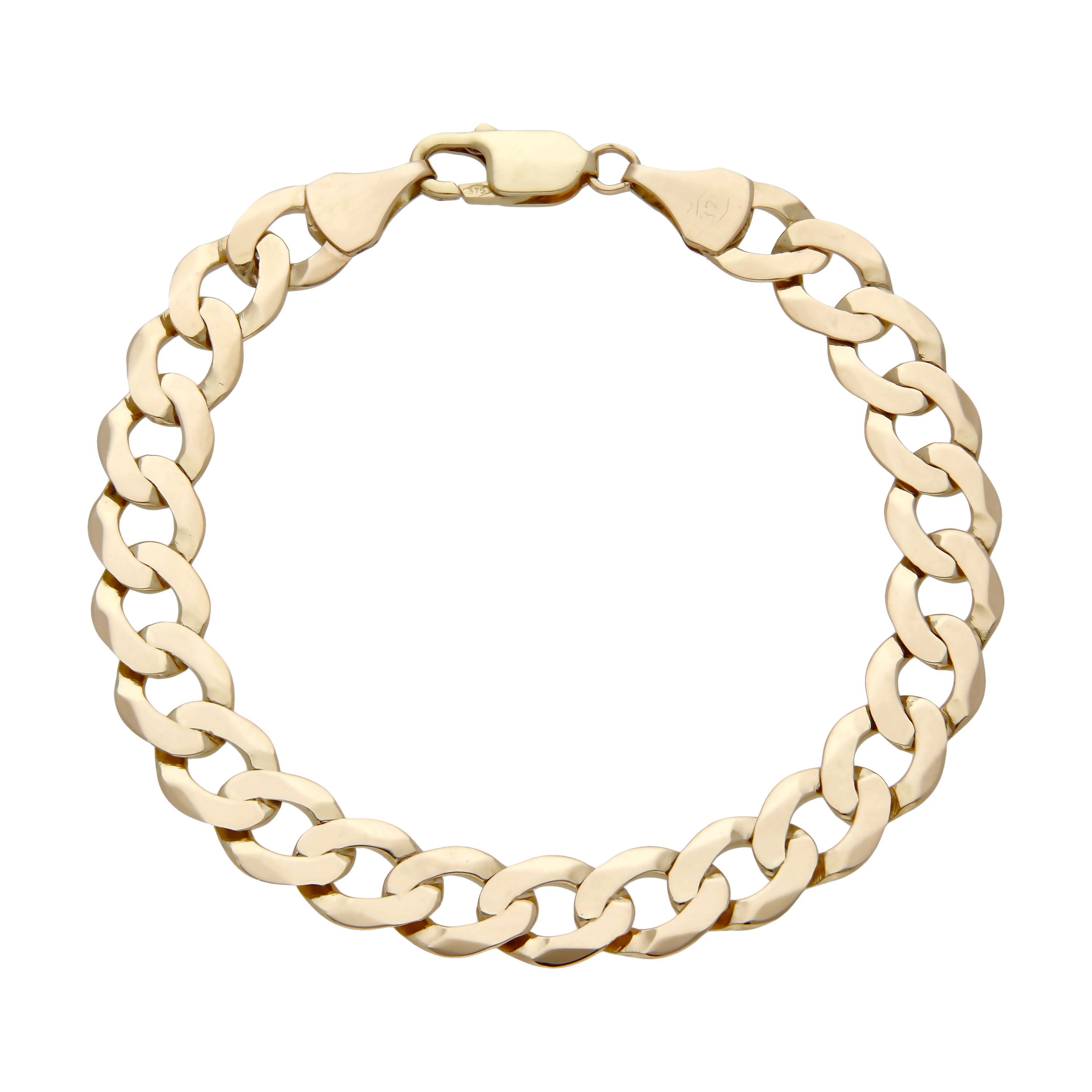 Pre-Owned 9ct Yellow Gold 8.25" Curb Bracelet