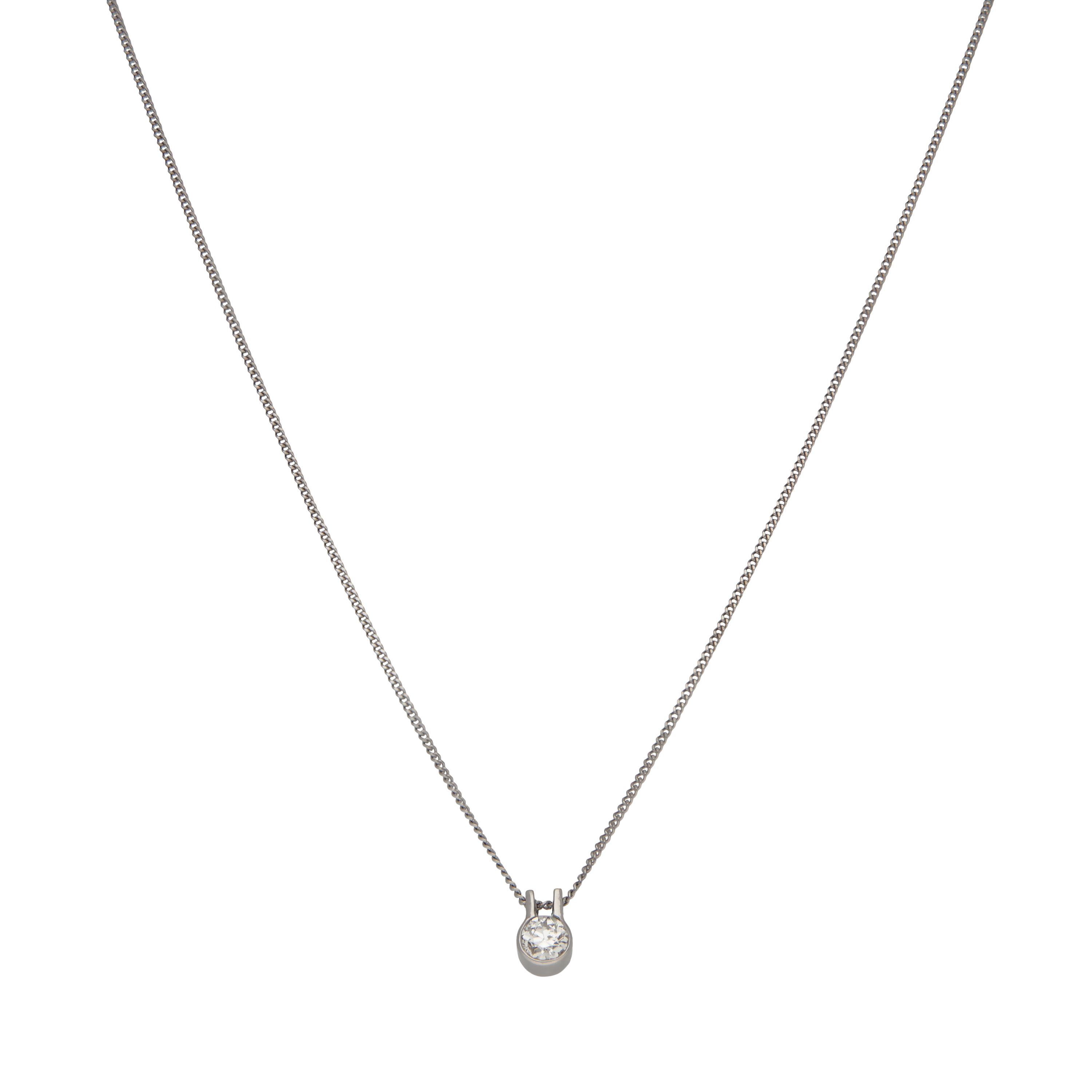 Pre-Owned 9ct White Gold 0.67ct Diamond Solitaire Necklace