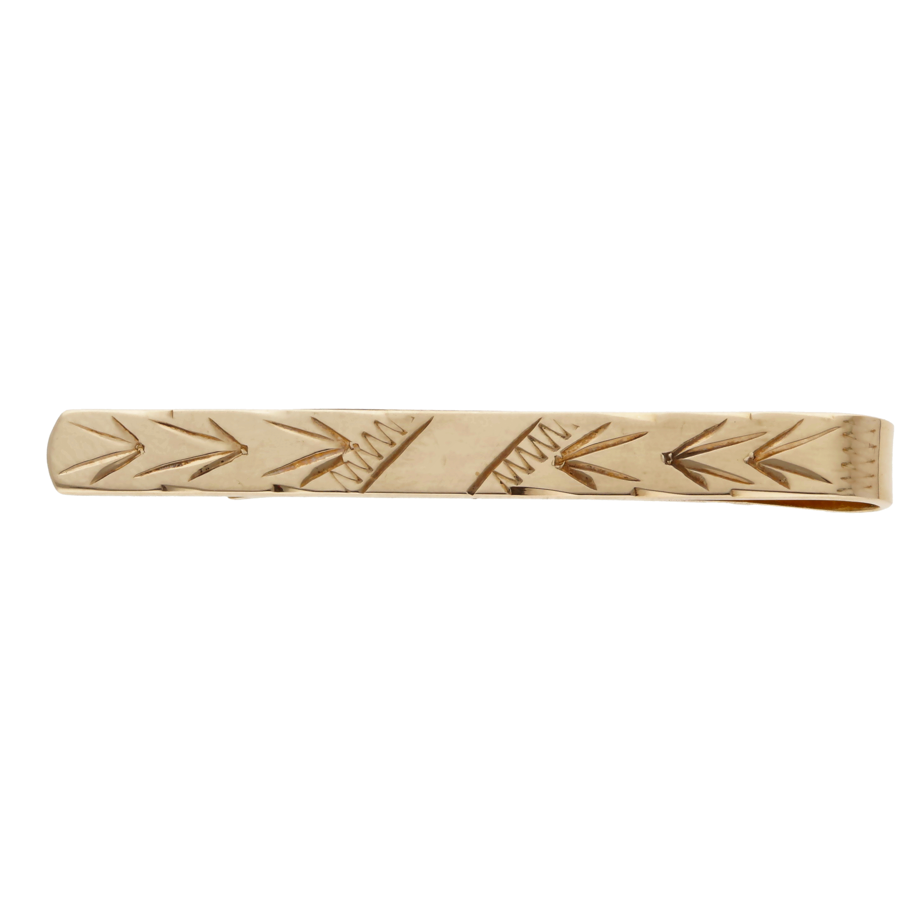 9ct Yellow Gold Patterned Tie Slide