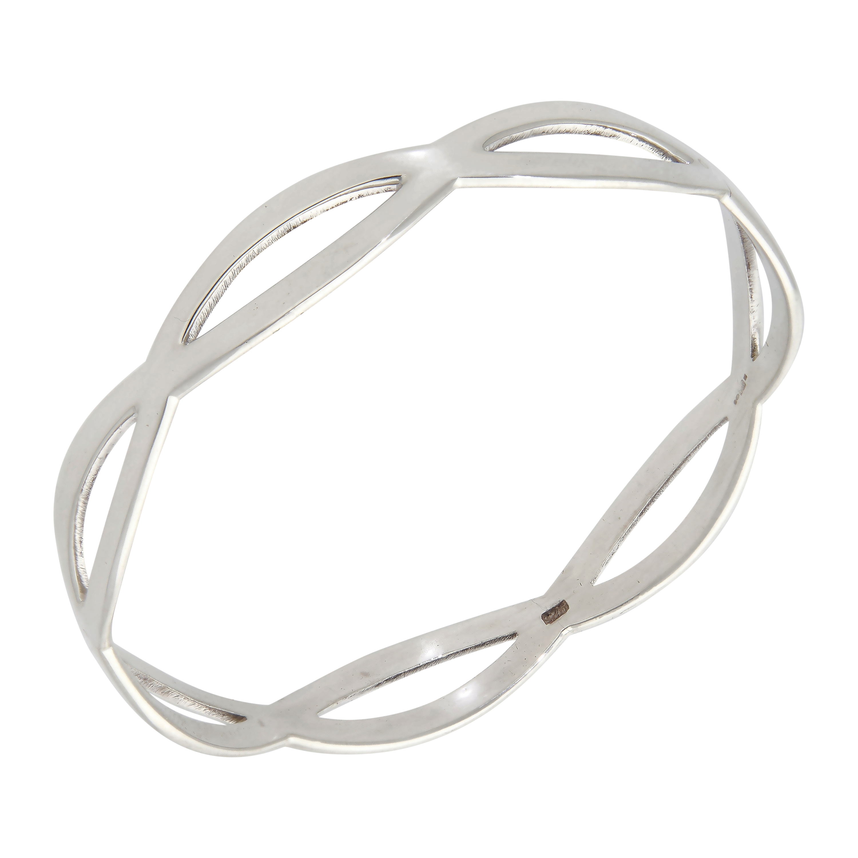 Silver Push-On Wave Bangle