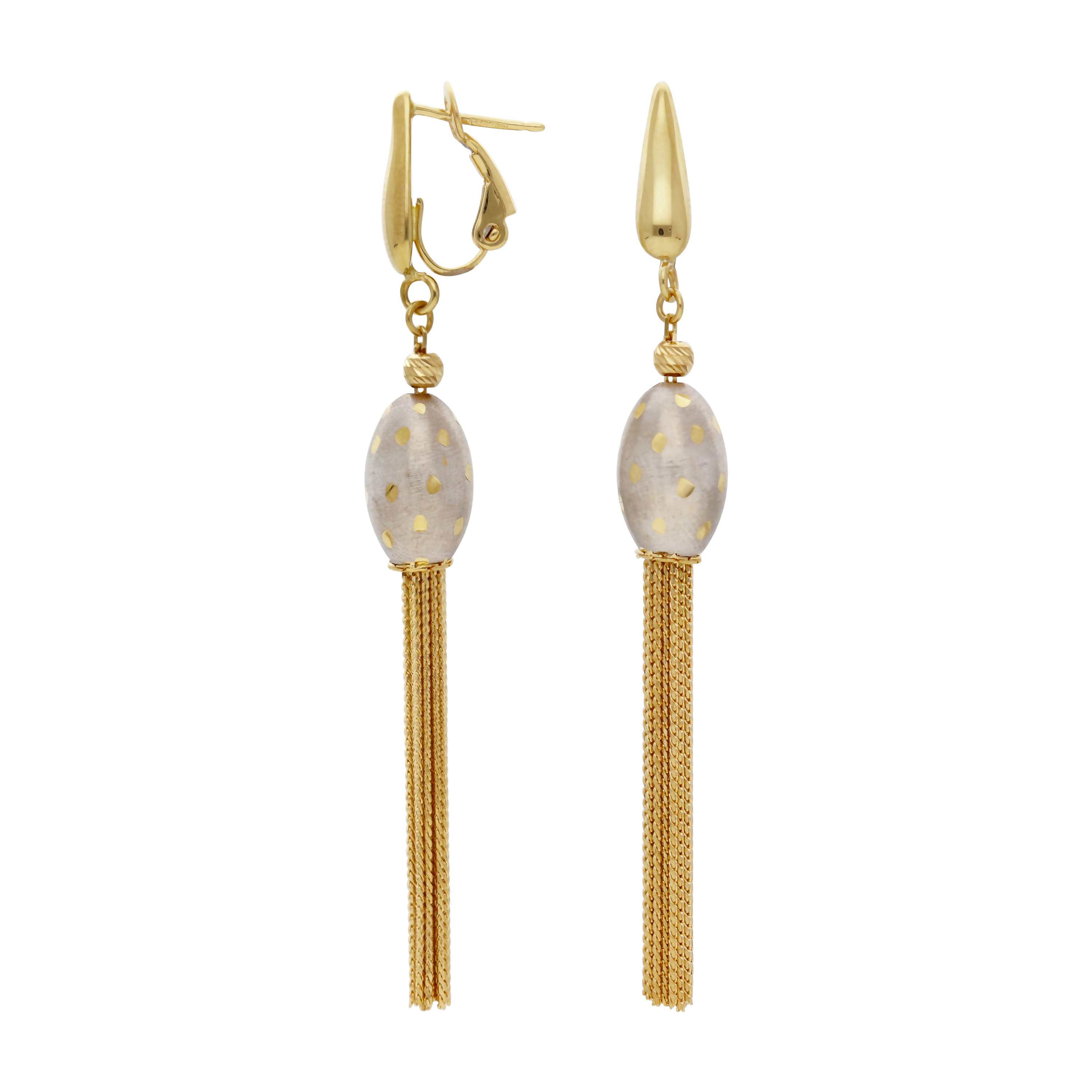 Pre-Owned 18ct Yellow & White Gold Tassle Drop Earrings