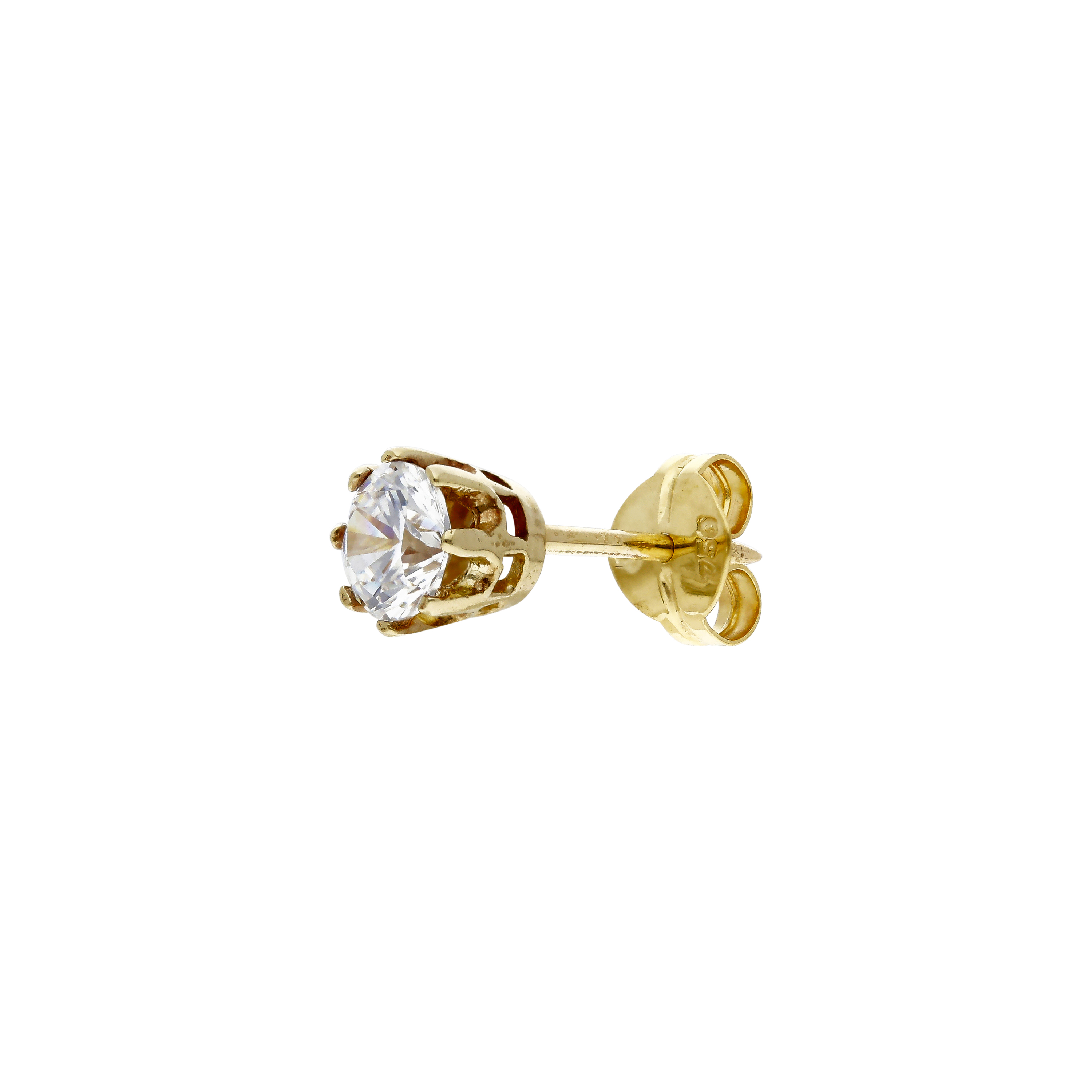 9ct Yellow Gold Cubic Zirconia Single Stud Earring