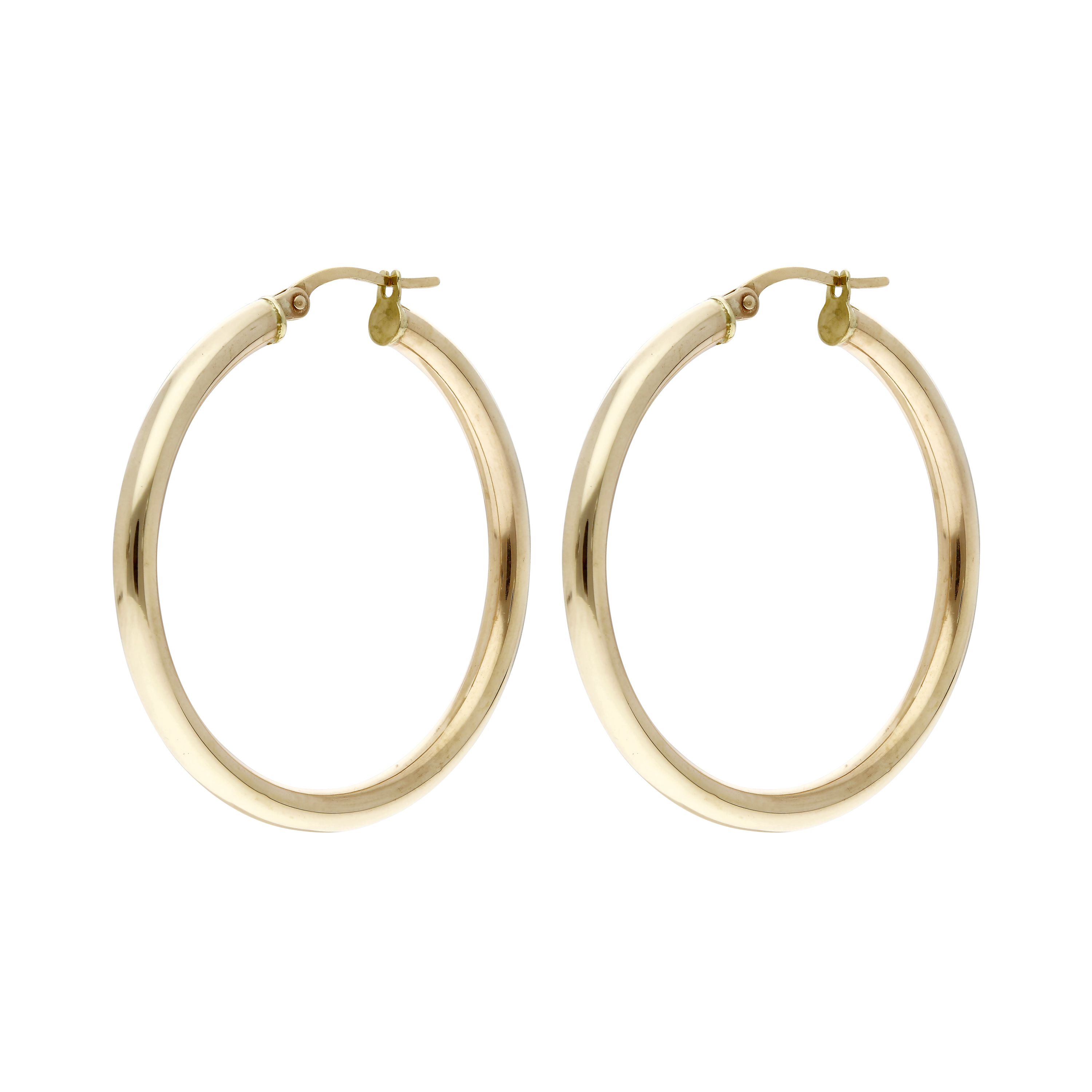 Pre-Owned 9ct Yellow Gold Polished Hoop Creole Earrings