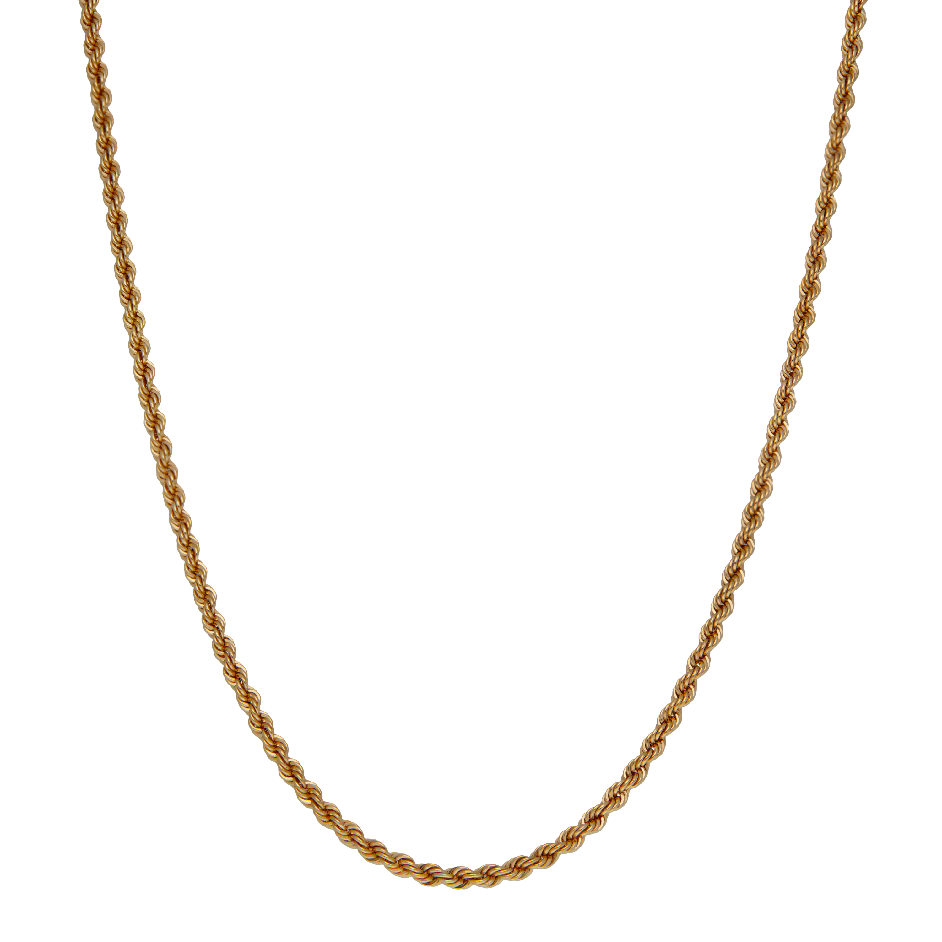 Pre-Owned 9ct Yellow Gold 18" Hollow Rope Chain Necklace