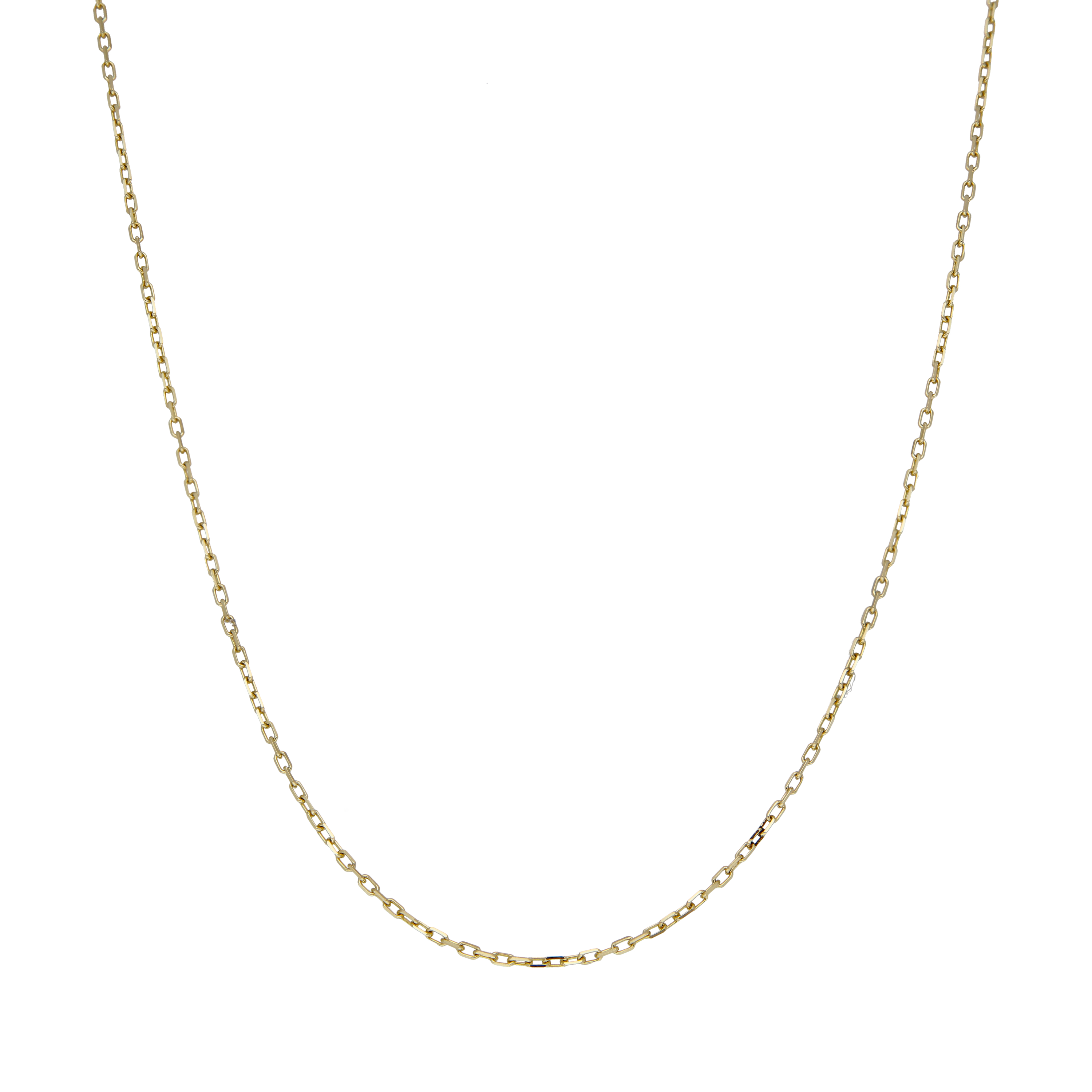 Pre-Owned 14ct Yellow Gold 19.5" Faceted Belcher Chain Necklace