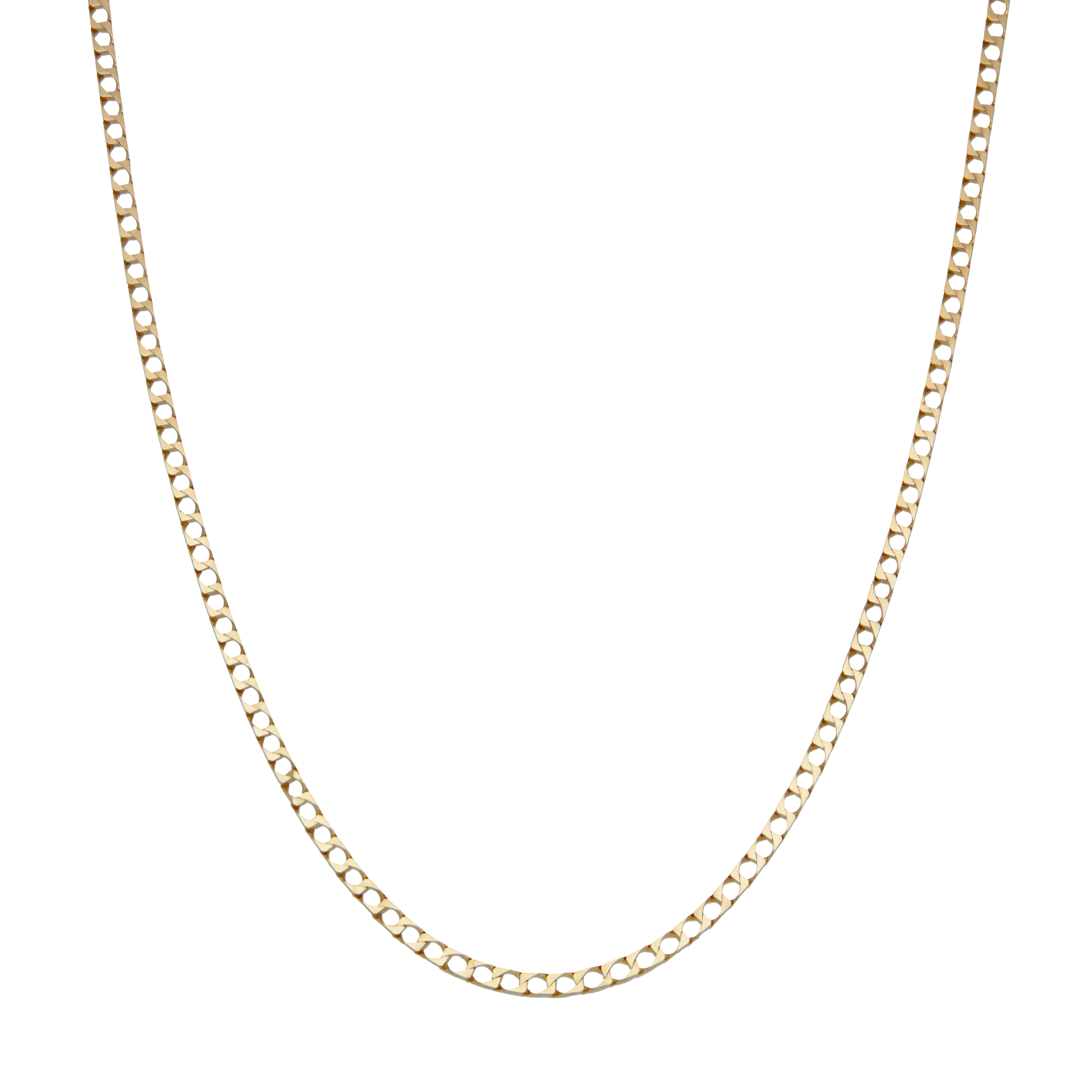 Pre-Owned 9ct Yellow Gold 19" Square Curb Chain Necklace