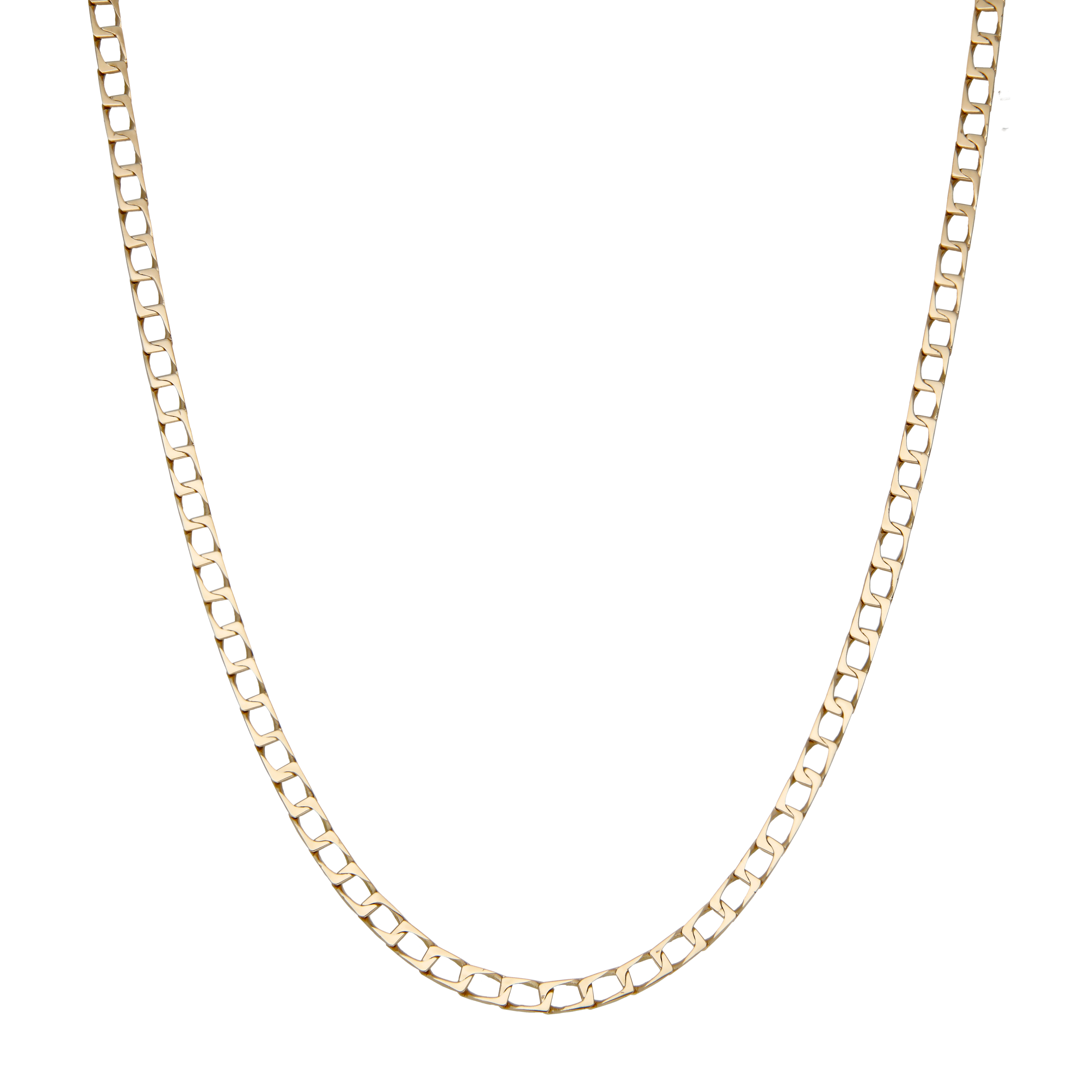 Pre-Owned 9ct Yellow Gold 18" Square Curb Chain Necklace