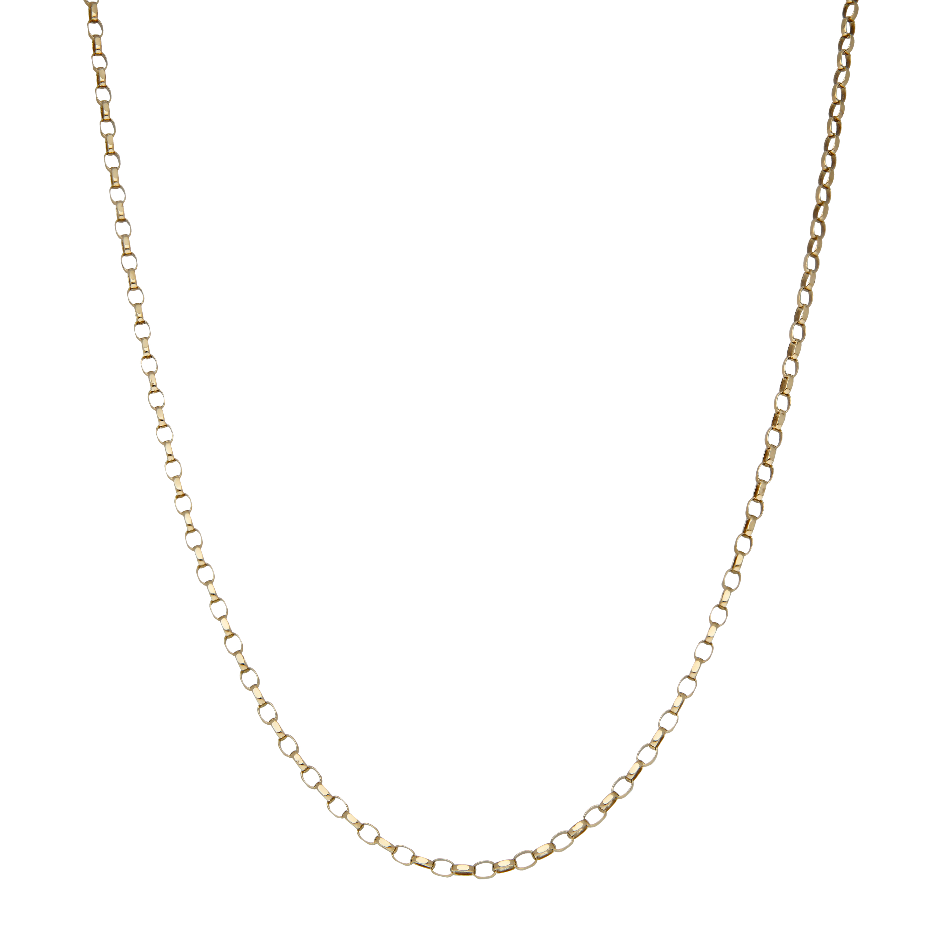 Pre-Owned 9ct Yellow Gold 24" Faceted Belcher Chain Necklace