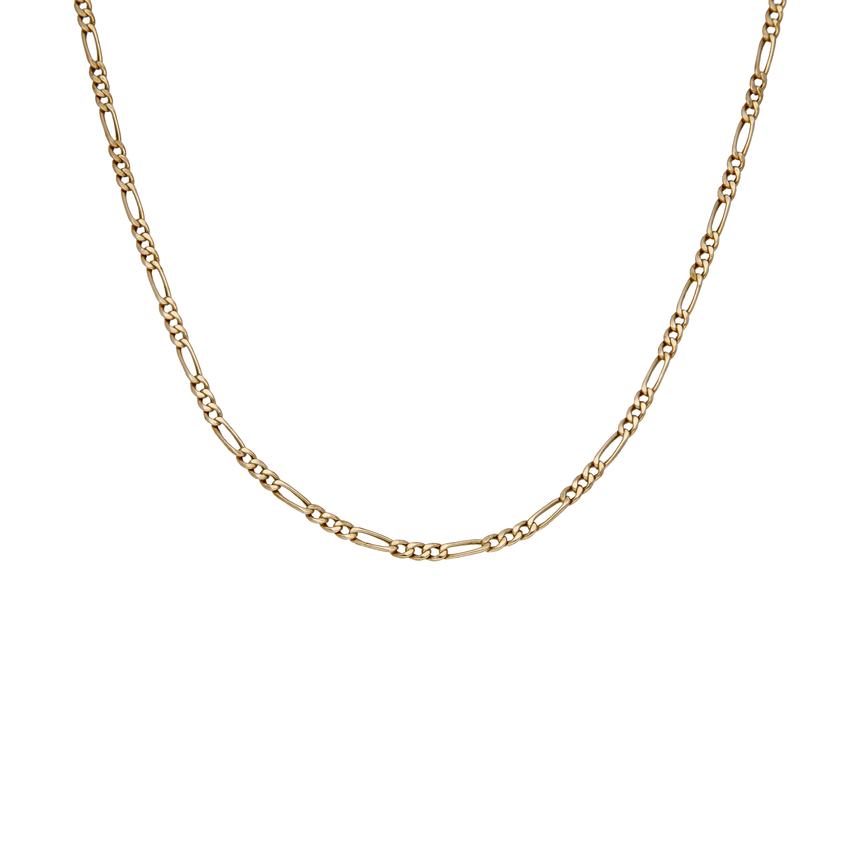 Pre-Owned 9ct Yellow Gold 15" Hollow Figaro Chain Necklace