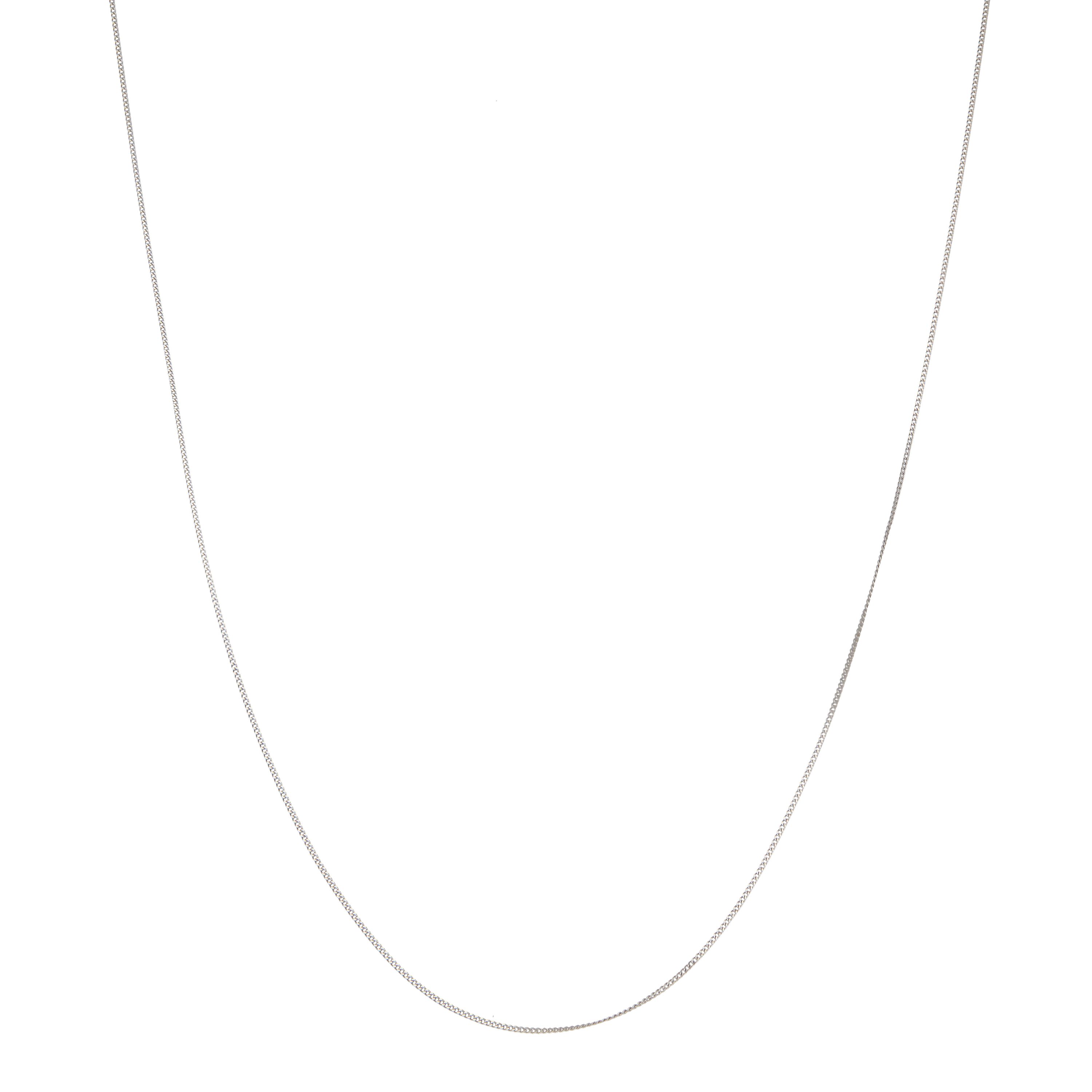 Pre-Owned 18ct White Gold 18" Fine Curb Chain Necklace