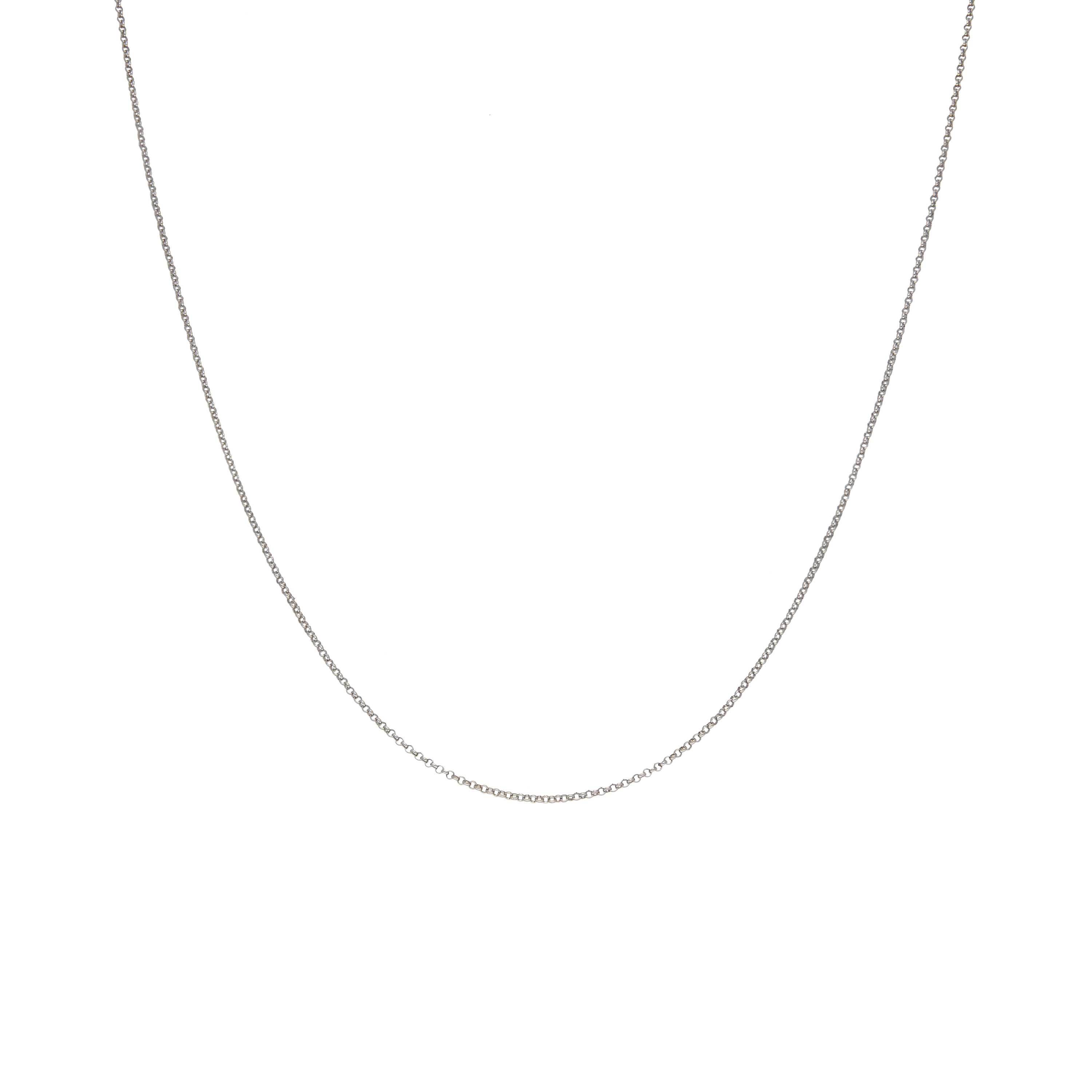 Pre-Owned 9ct White Gold 16" Micro Belcher Chain Necklace