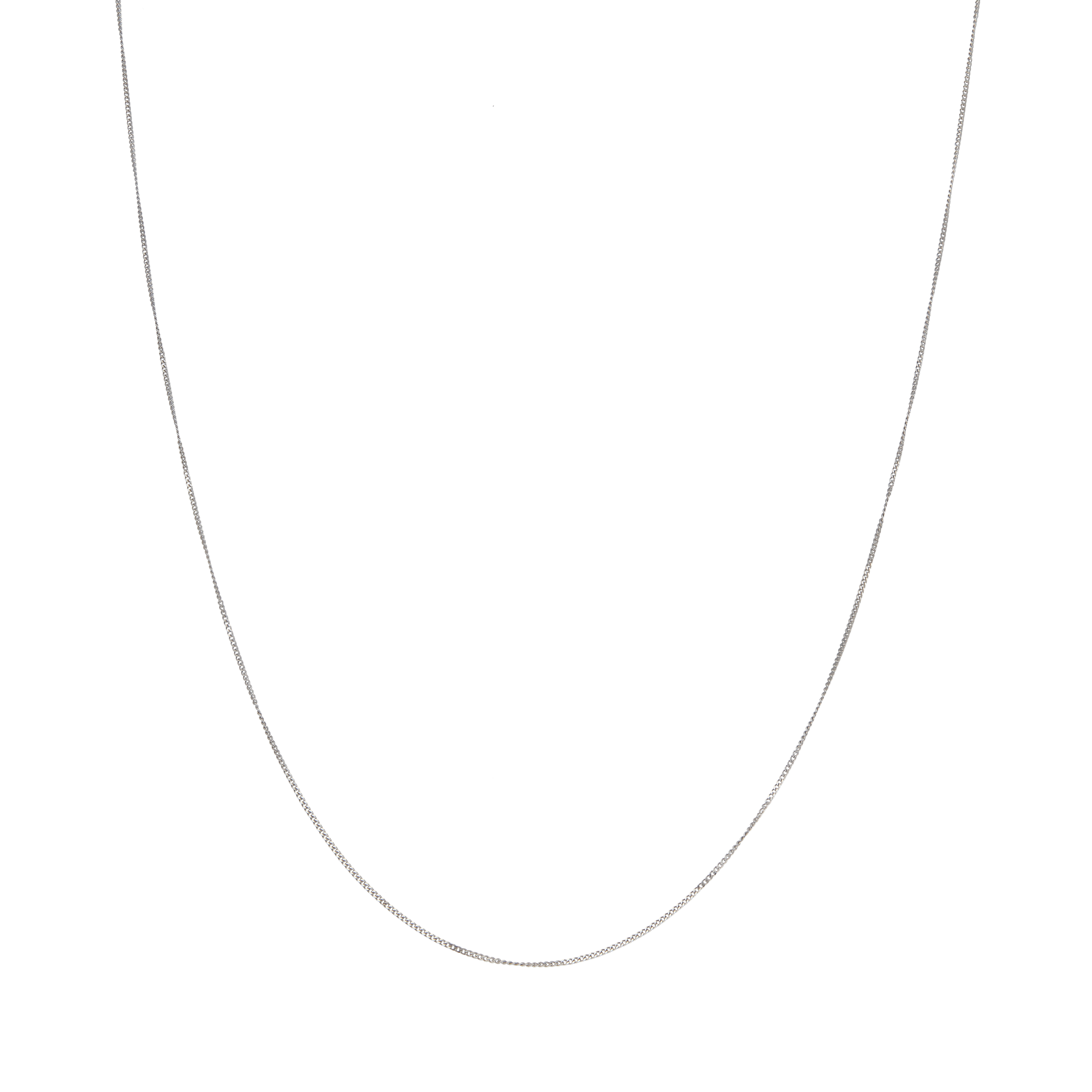 Pre-Owned 9ct White Gold 18" Curb Chain Necklace