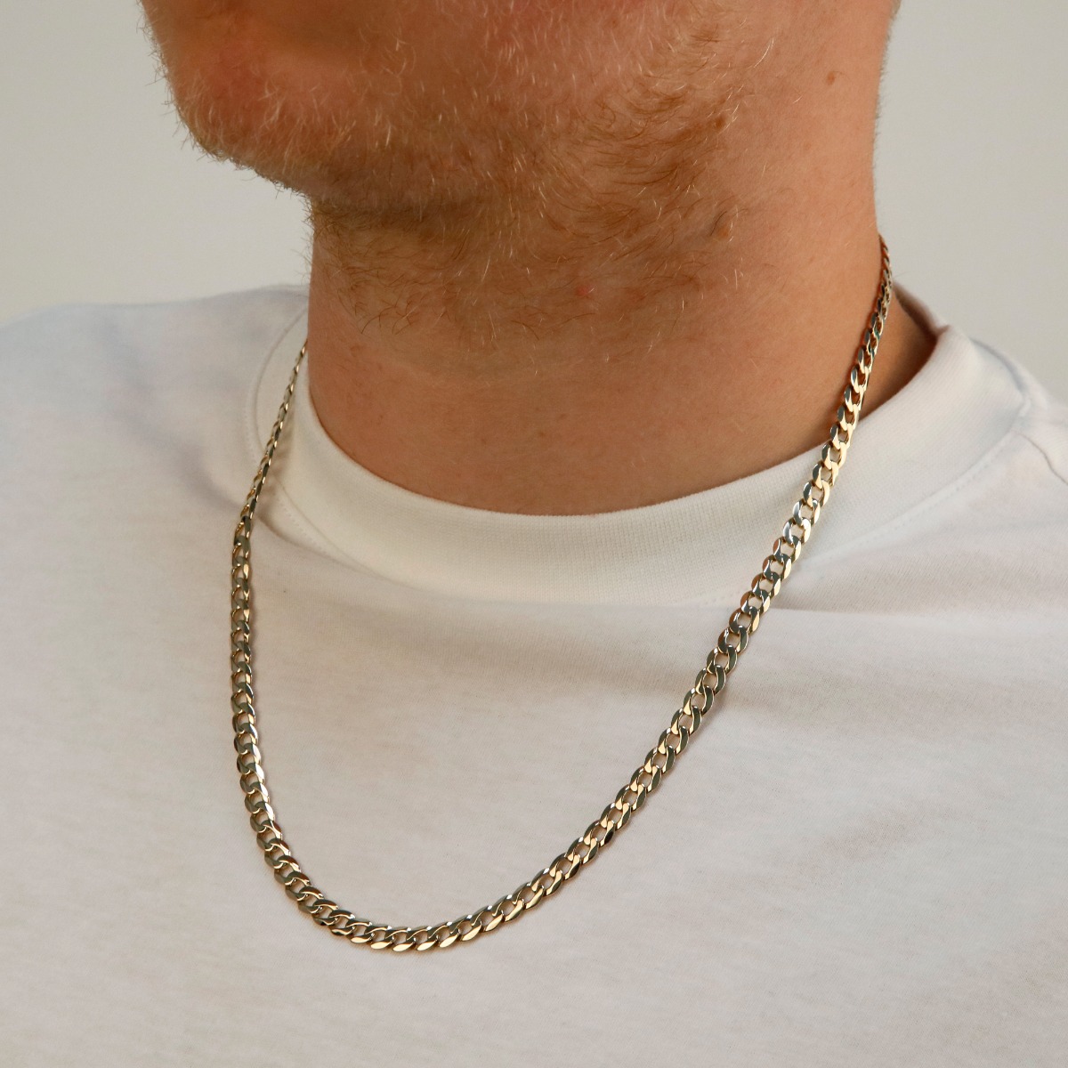 Pre-Owned 9ct Yellow Gold 22" Heavy Curb Chain Necklace