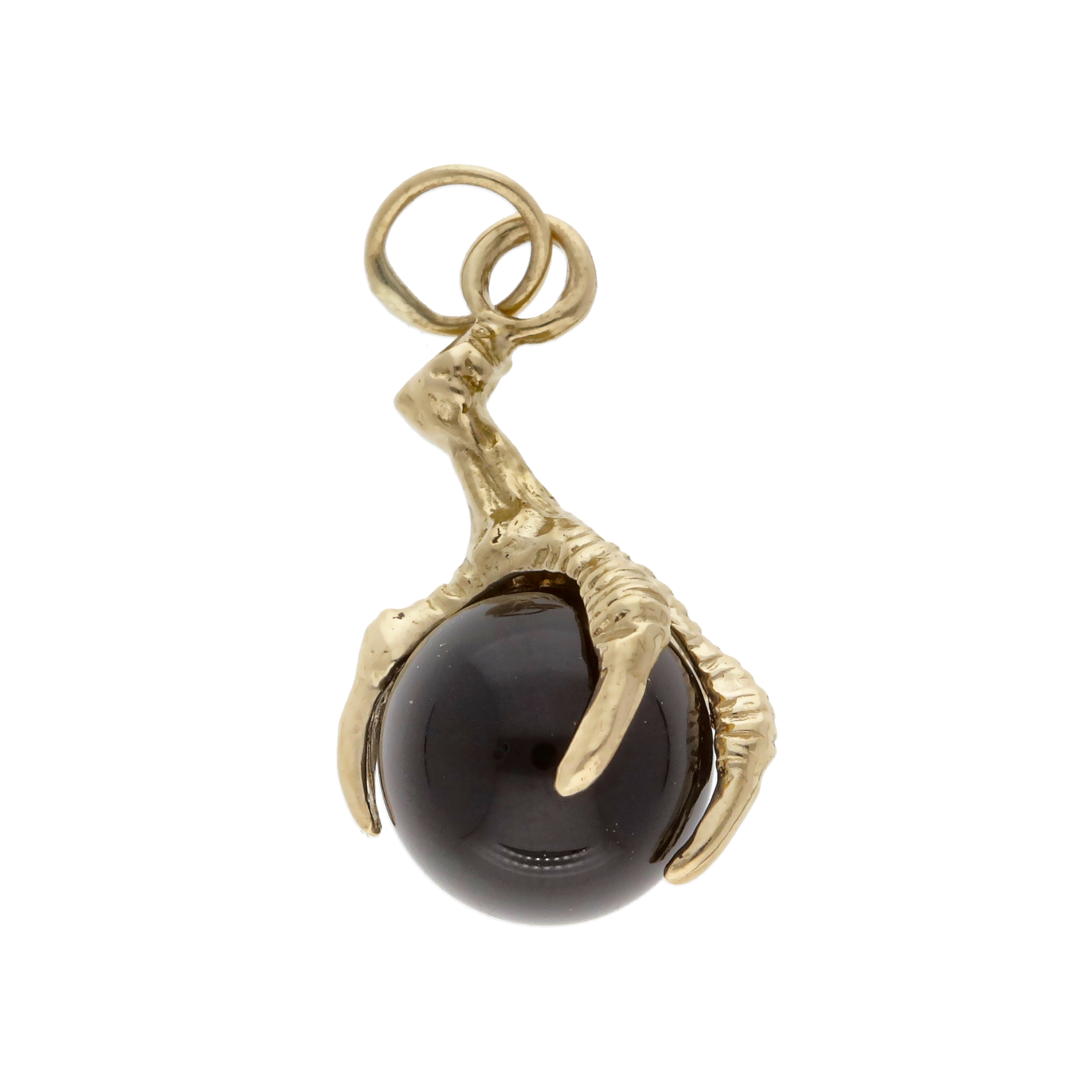 Pre-Owned 9ct Yellow Gold Claw & Onyx Ball Charm
