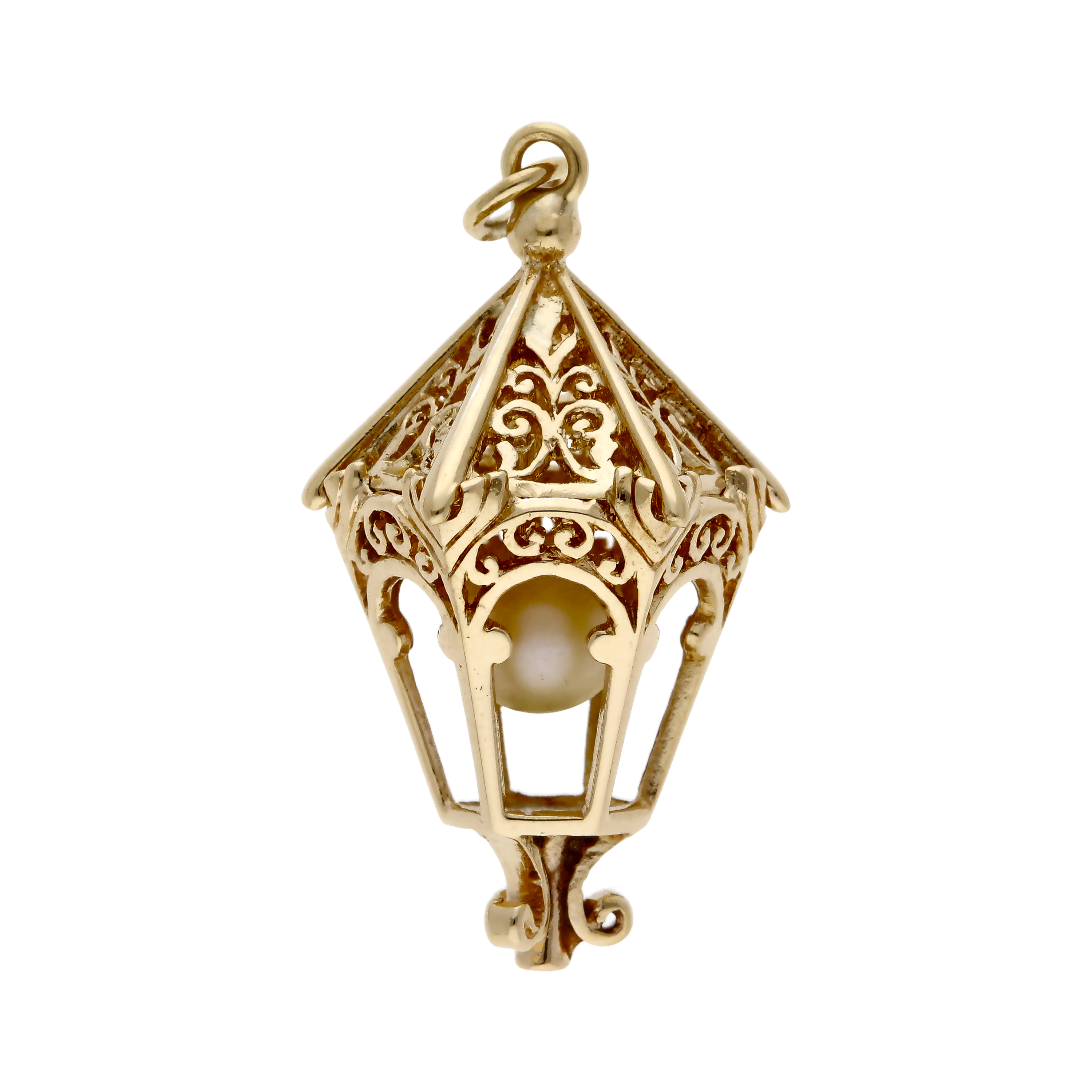 Pre-Owned 9ct Yellow Gold Pearl Lantern Charm