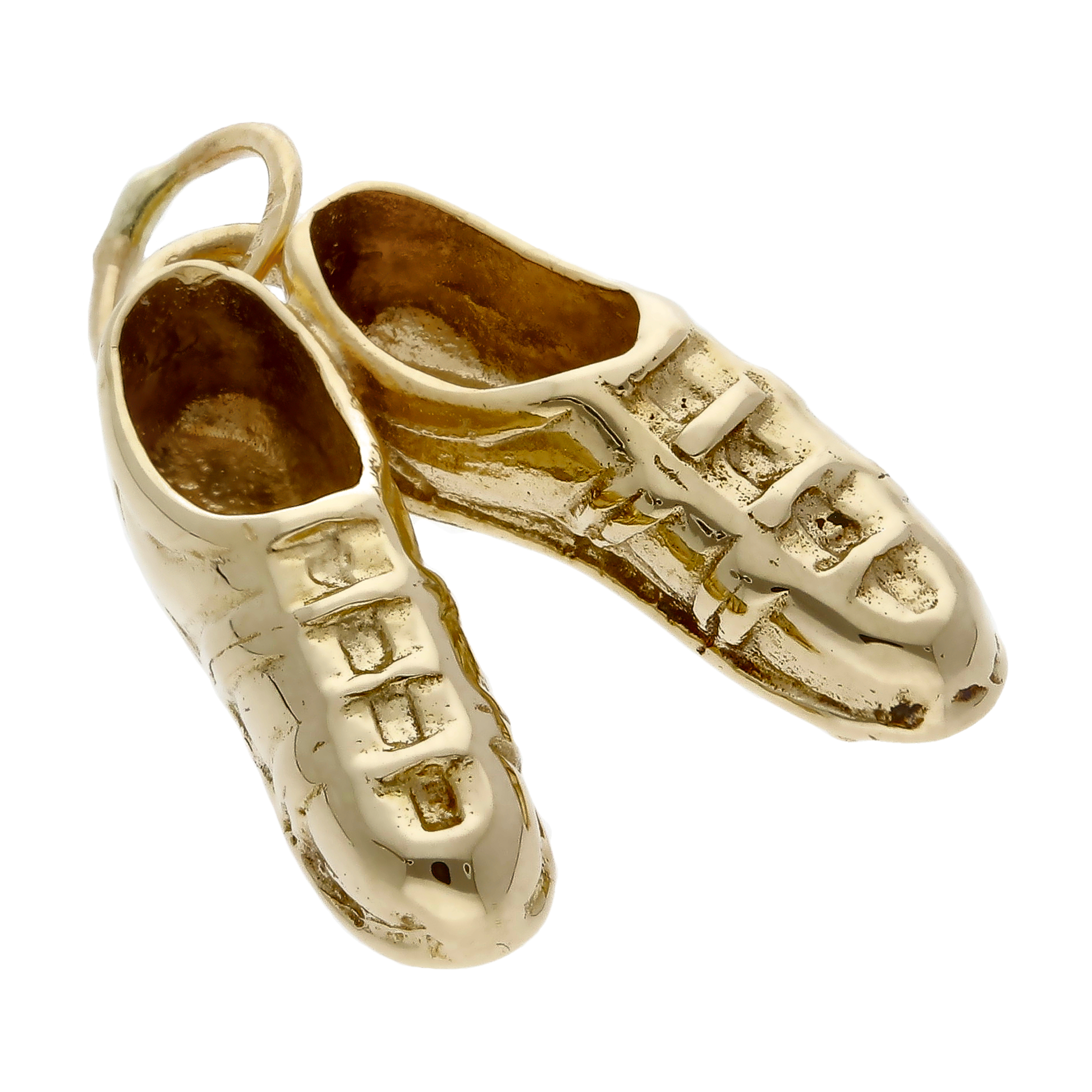 Pre-Owned 9ct Yellow Gold Pair Of Football Boots Charm Pendant