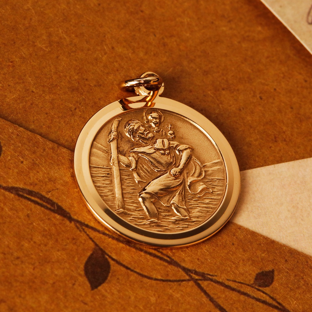 Pre-Owned Vintage 1976 9ct Yellow Gold St.Christopher Pendant