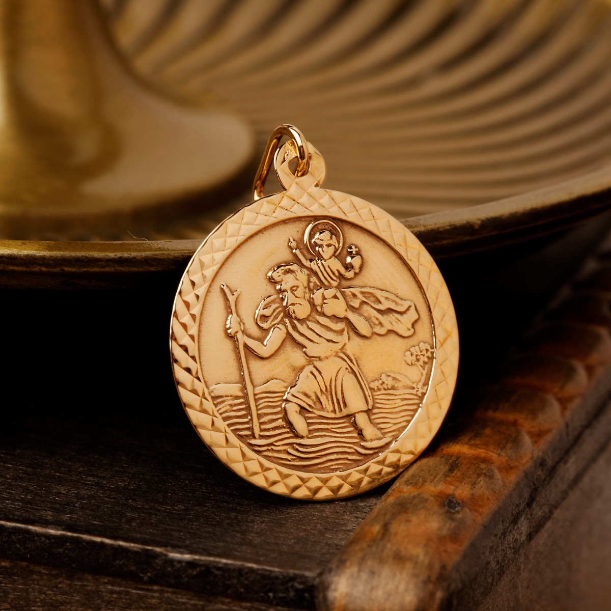 Pre-Owned Vintage 1988 9ct Yellow Gold St.Christopher Pendant