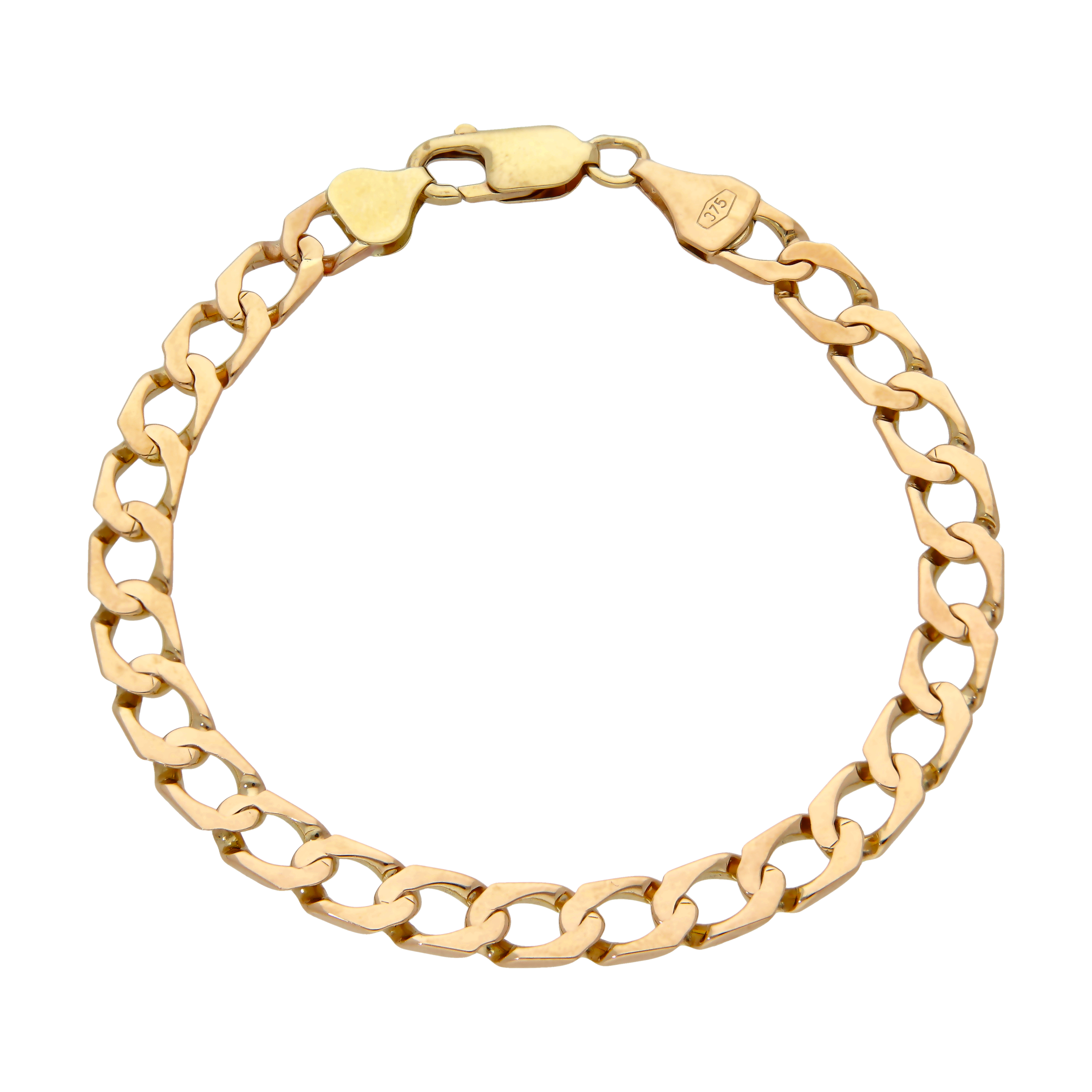Pre-Owned 9ct Yellow Gold 8.5" Curb Bracelet