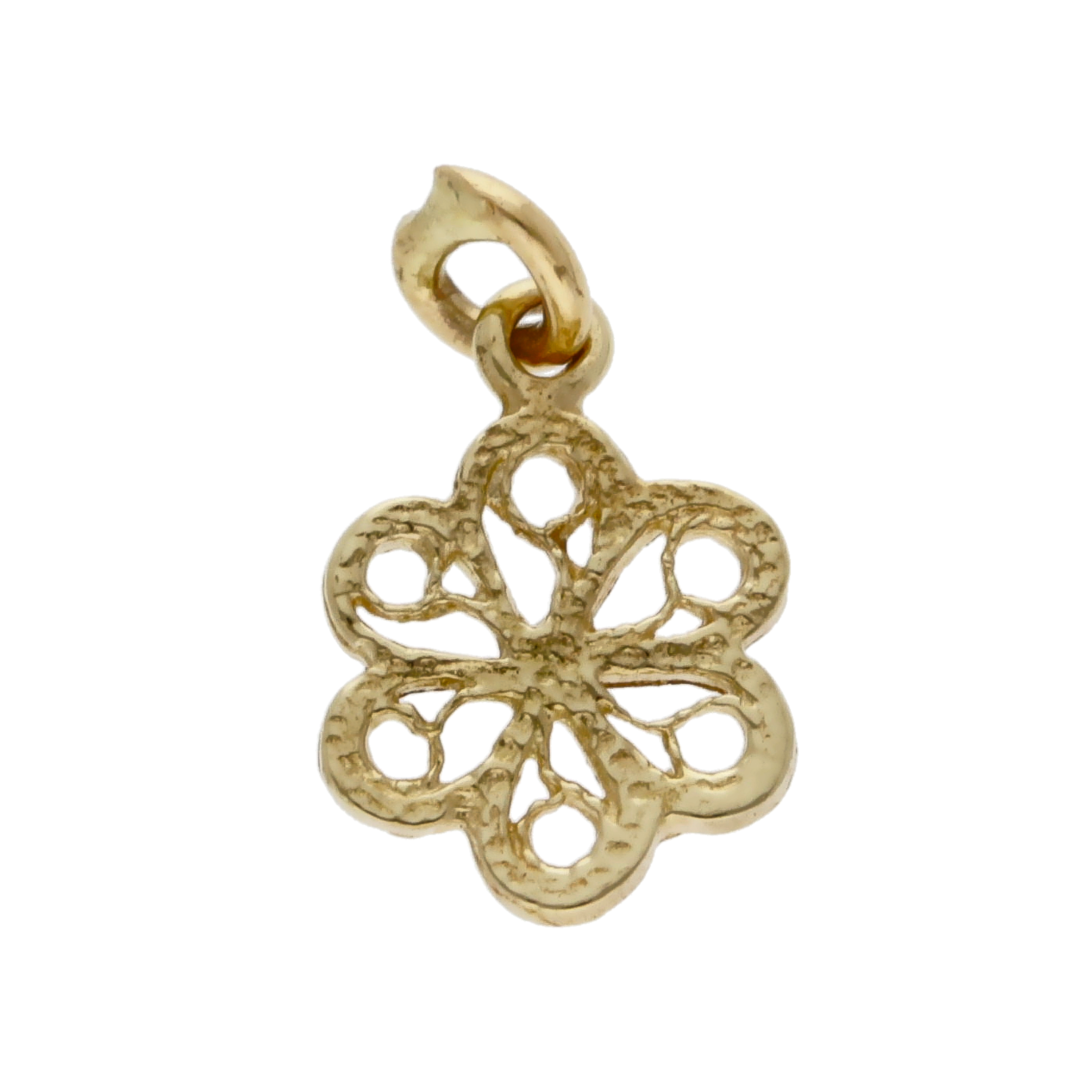 Pre-Owned 9ct Yellow Gold Filigree Flower Charm