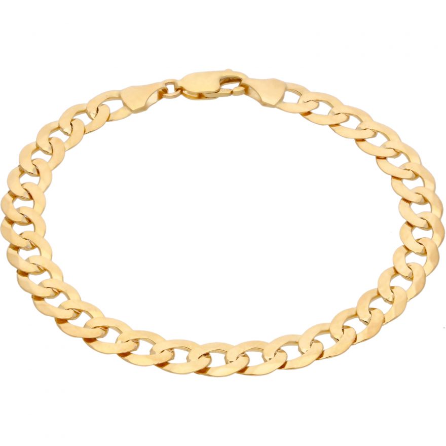 9ct Gold 20cm Bevelled Curb Bracelet | Angus & Coote