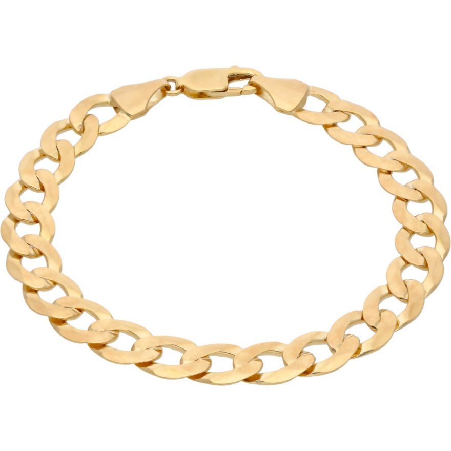9ct Yellow Gold 8 Inch 13mm Tight Link Curb Bracelet
