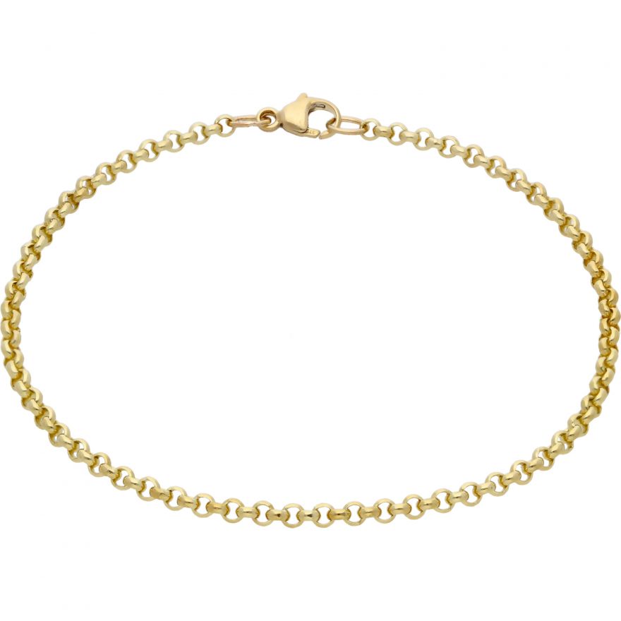 Second Hand 9ct Yellow Gold Engraved And Plain Belcher Chain Bracelet  4108437  thbakercouk