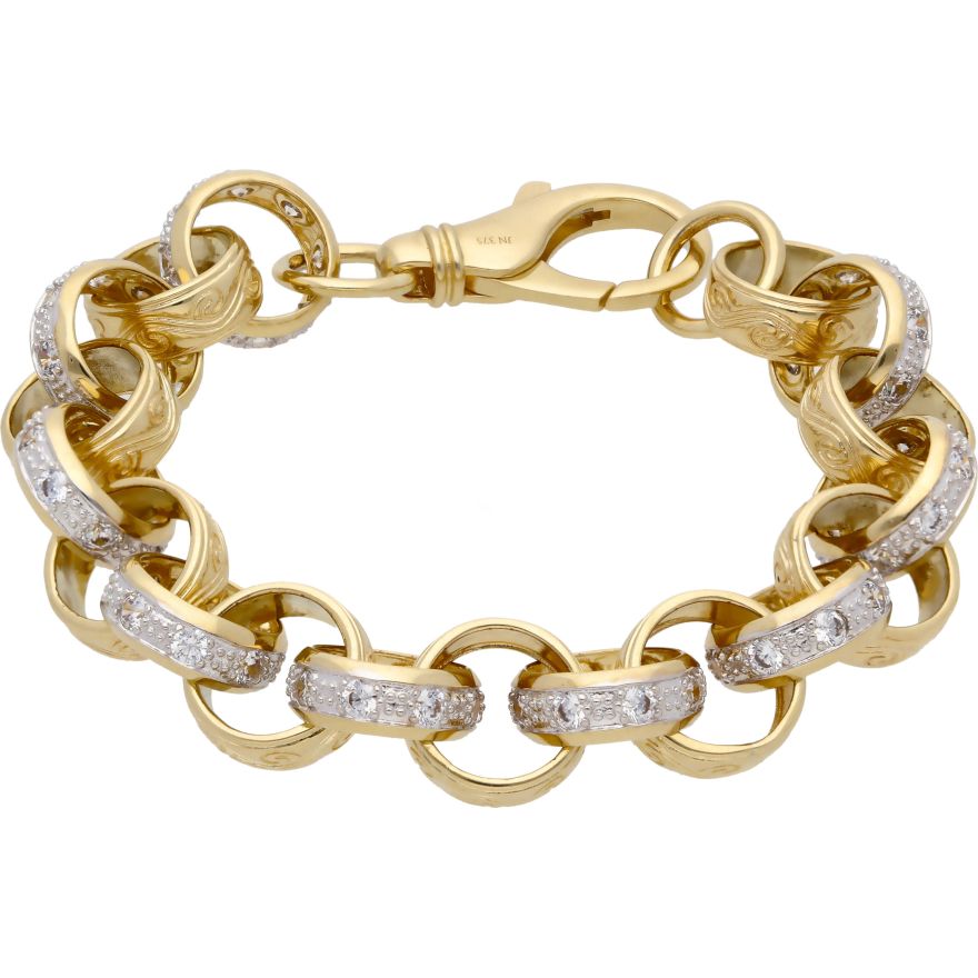 9ct 9k Yellow Gold Belcher Bracelet Round Links Heart Padlock 7.8 Grams  20cm New | eBay