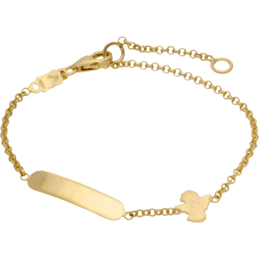 18k Gold Plated Train Baby Boy ID Bracelet for Babies & Toddler 5.5