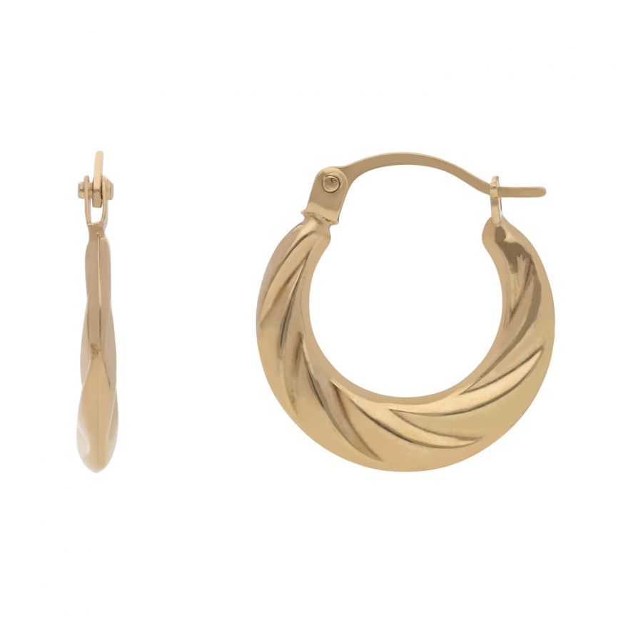 Leslie's 14K Polished Fancy Hoop Earrings LE2660 | Priddy Jewelers |  Elizabethtown, KY