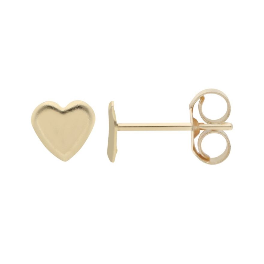 Tiny Heart Stud Earrings in Solid Gold - Tales In Gold