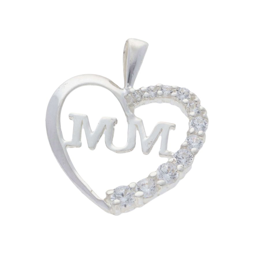 Silver Plated Mum Bar Necklace by Philip Jones Jewellery