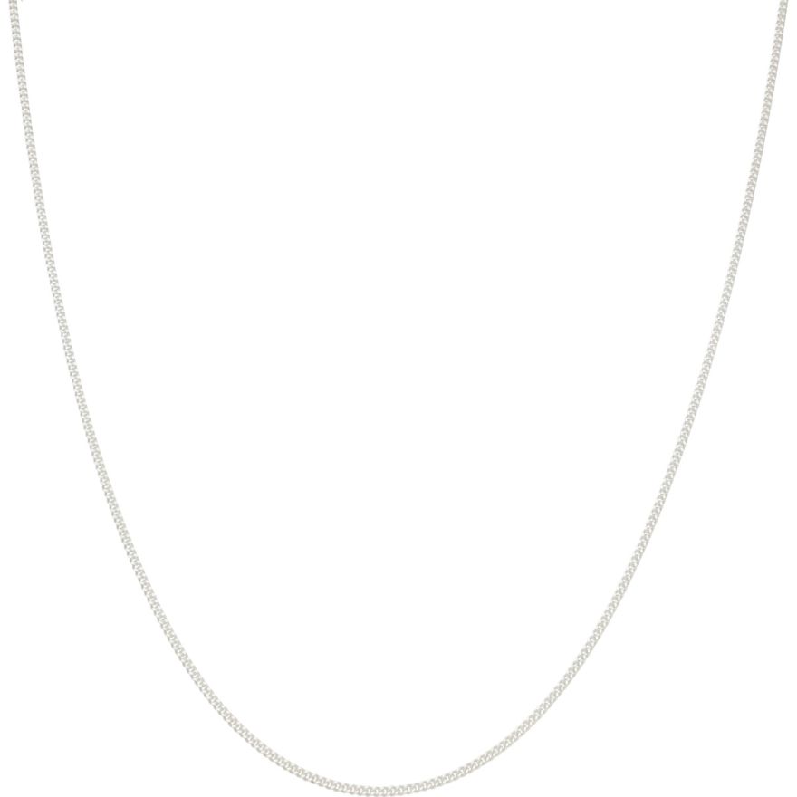 Solid Curb Link Necklace Sterling Silver 24