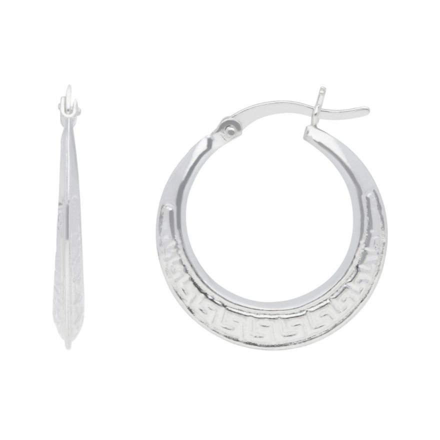 14K White Gold Polished Twisted Oval Hoop Earrings LE356 | Branham's Jewelry  | East Tawas, MI