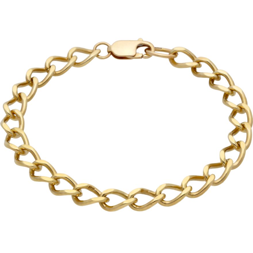 Second Hand 9ct Gold Curb Bracelet with Padlock | RH Jewellers