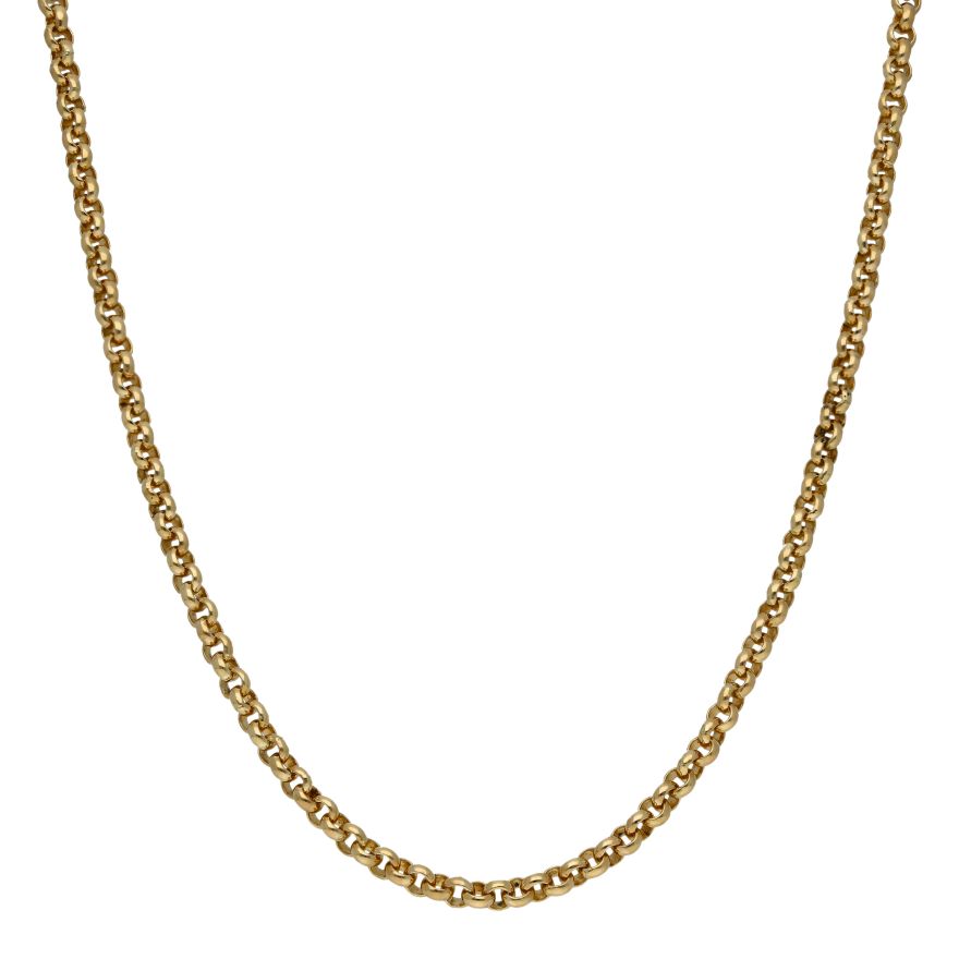 Solid 2.2mm Belcher Chain Necklace in 9ct Yellow Gold