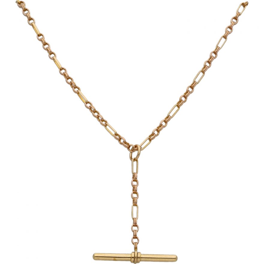 Pre-Owned 9ct Gold Bar \u0026 Belcher Link T 