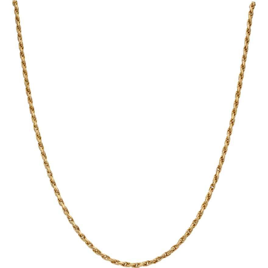 Clearance Pricing BLOWOUT 24K Gold Plated Criss Cross Chain Necklace, 17  Inch Yellow Gold Chain, Dainty 2.5mm Criss Cross Necklace w/Spring Ring |  CN-975 | DLUXCA