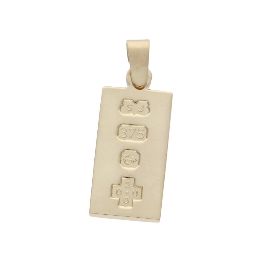 Pre-Owned 9ct Yellow Gold Ingot Bar Pendant