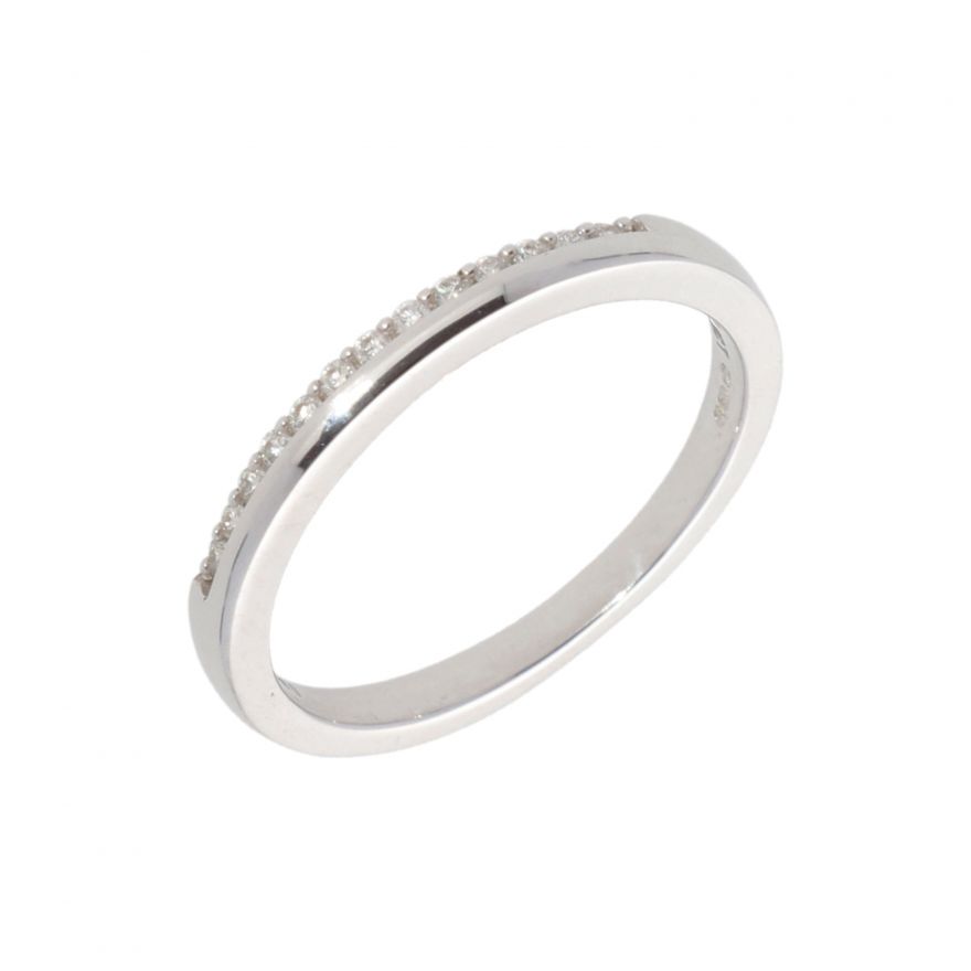 New 9ct White Gold 0.10ct Diamond Set Eternity/Wedding Ring