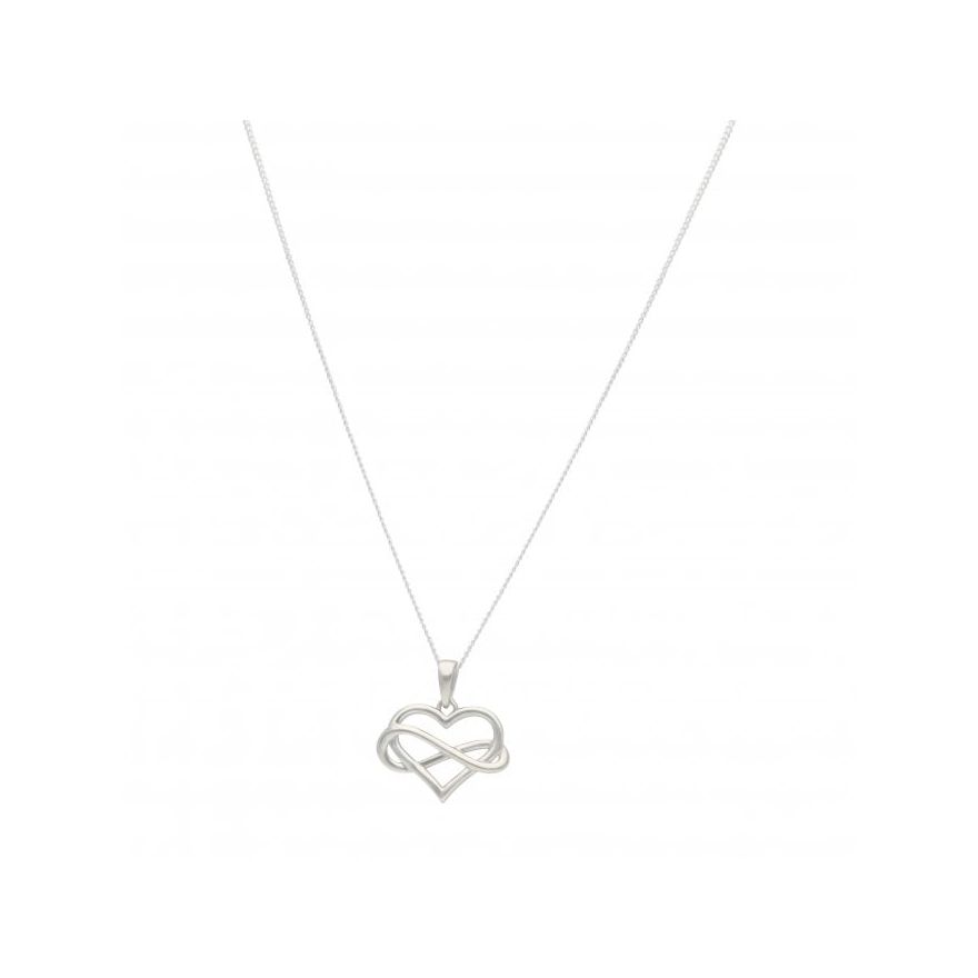 Stunning  Heart Pendant  Sterling Silver 18 inch Necklace