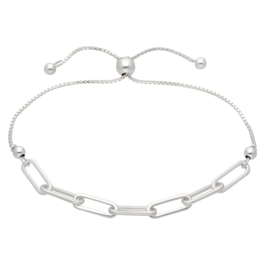 Women's 8mm Paperclip Link Bracelet In 925 Sterling Silver Plated