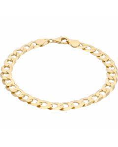 New 9ct Yellow Gold 8 Inch Solid Curb Link Bracelet 12g
