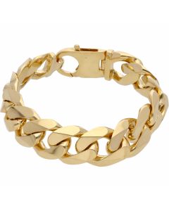 New 9ct Yellow Gold 9 Inch Heavy Curb Bracelet 4.5oz