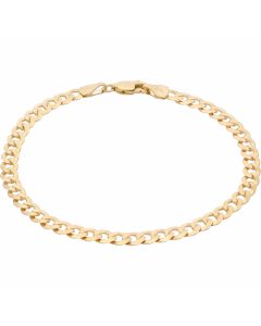New 9ct Yellow Gold 7.5 Inch Solid Curb Link Bracelet 3.7g