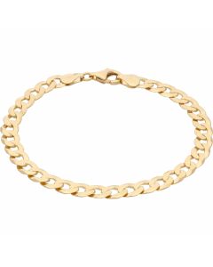 New 9ct Yellow Gold 8 Inch Solid Curb Bracelet 7.g